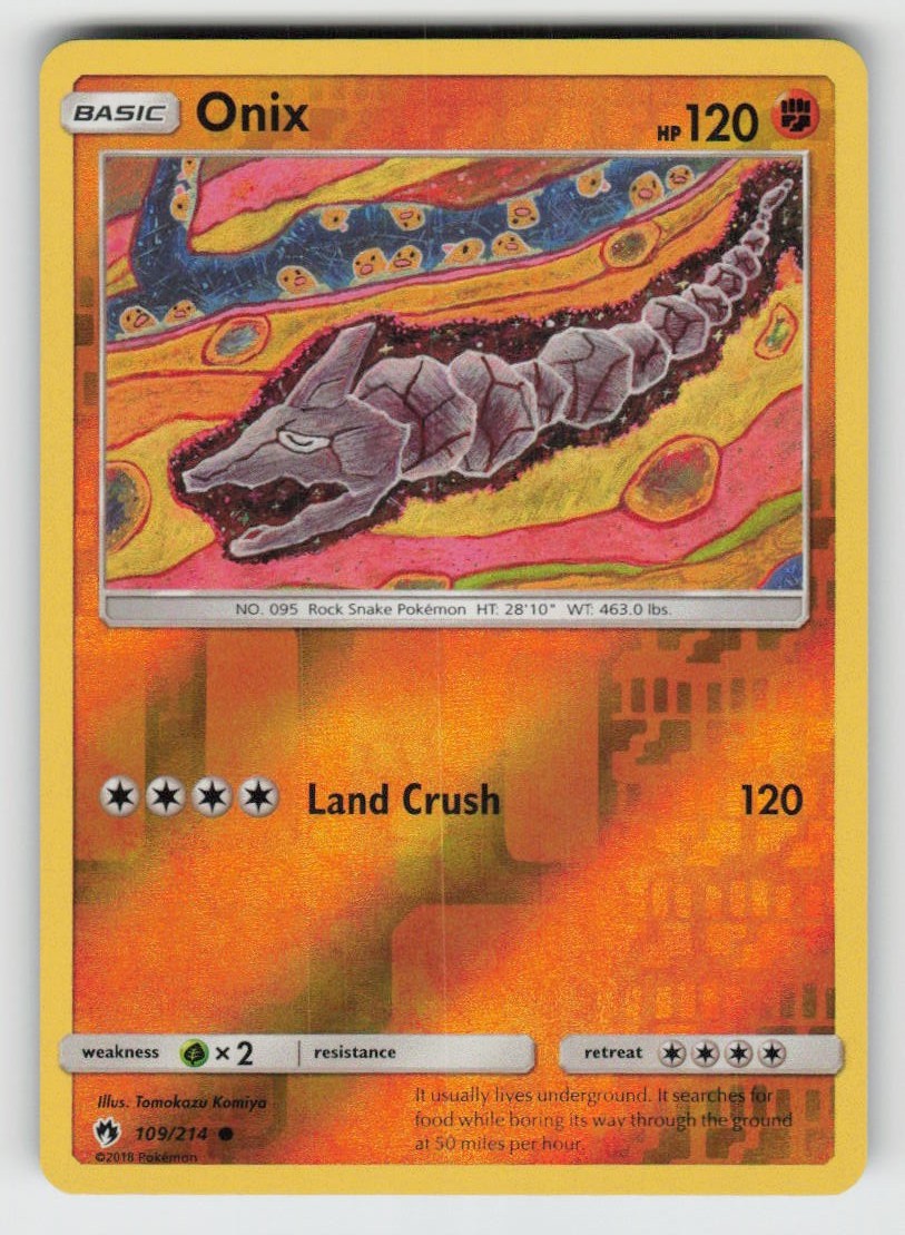Reverse Holo Onix 109/214 Common Lost Thunder Near Mint