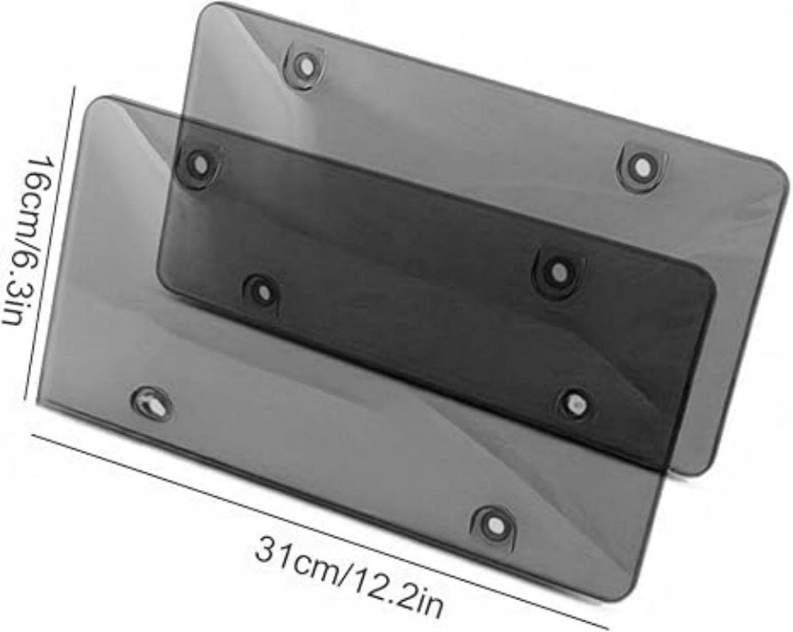 2X Unbreakable License Plate Covers+Frames Auto Tag Shield Protector Front Rear