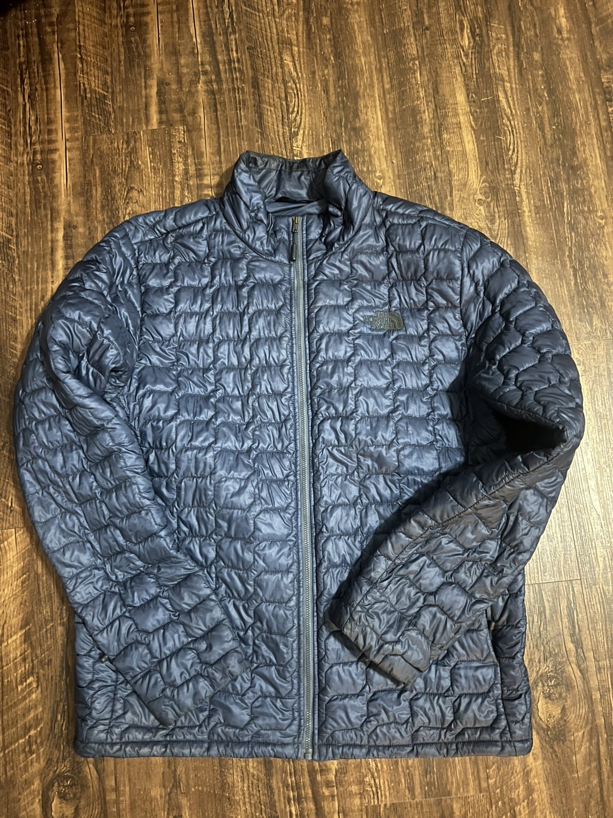 The North Face Thermoball Jacket Mens Large Navy Blue Quilted Puffer The North Face Thermoball Jacket Mens Large Navy Blue Quilted Puffer