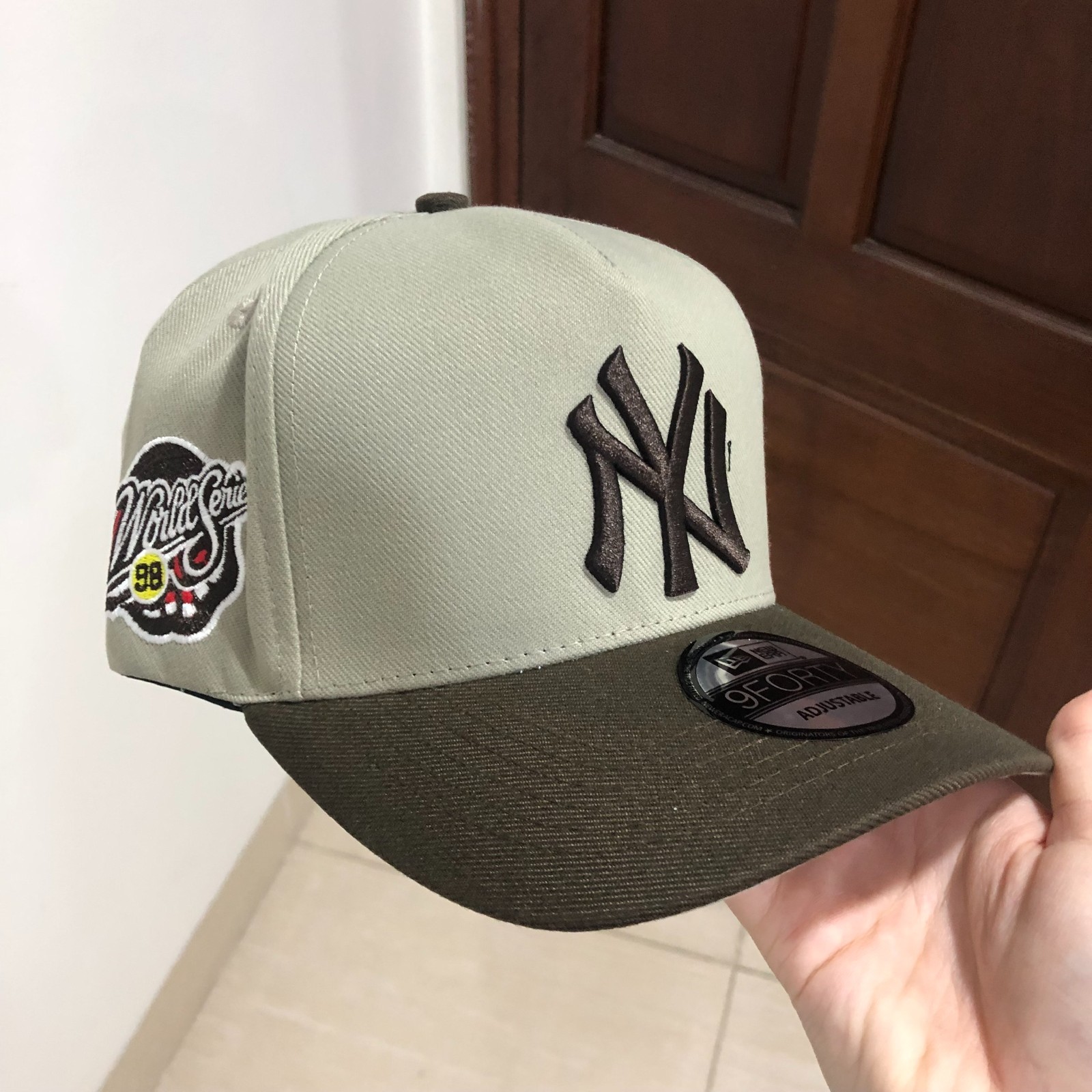 New Era Style NY 9FORTY Adjustable Cap Tan Brown Patch Hat Streetwear Casual