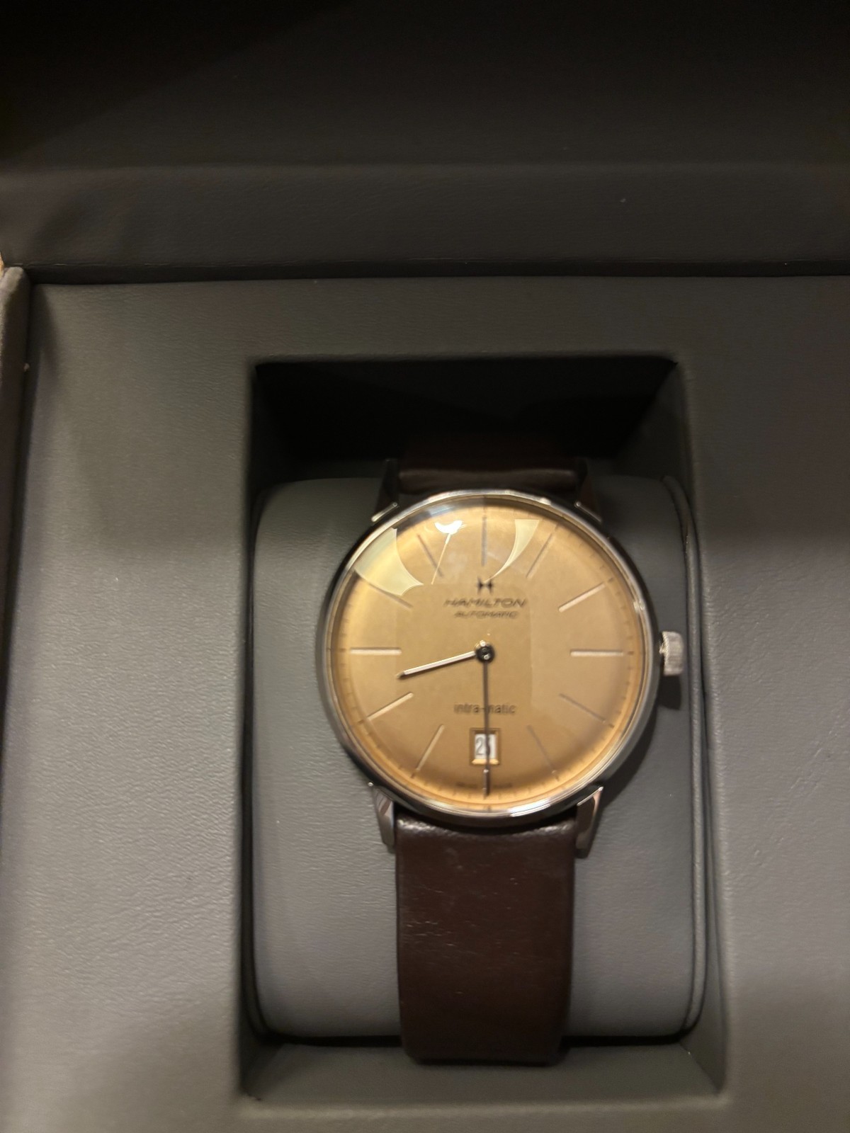 Hamilton Watch Intra‑Matic Automatic with a Champagne Dial Hamilton Watch Intra‑Matic Automatic with a Champagne Dial