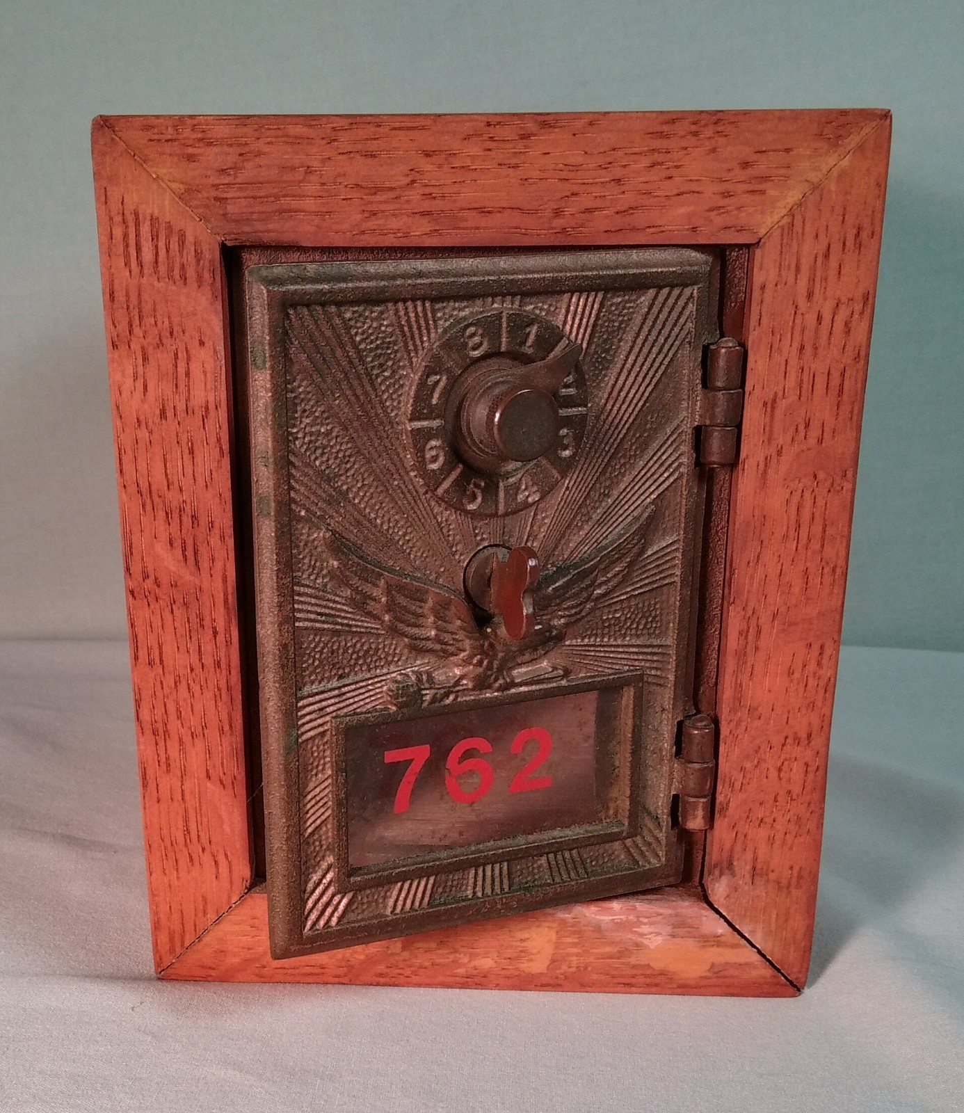 Vintage 1920's Flying Eagle Post Office Box Trinket Safe Door - Working Combo