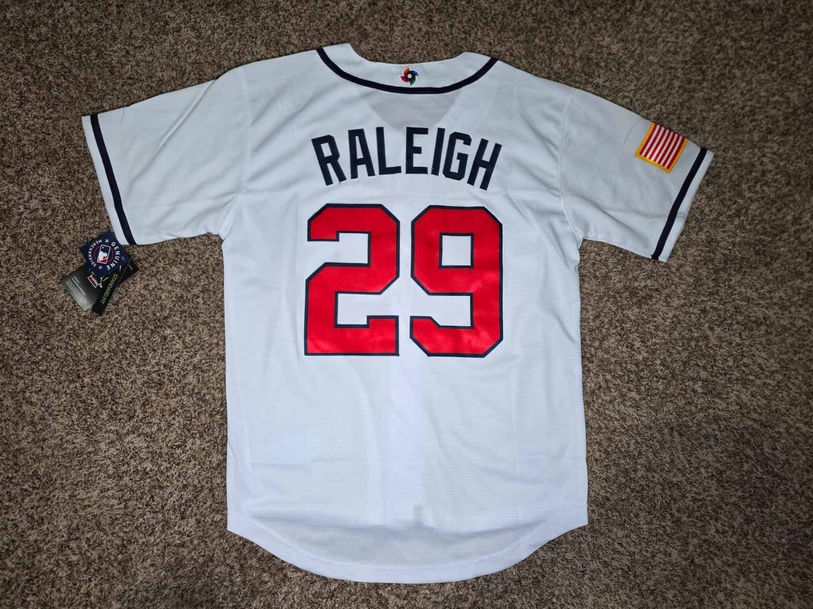 Cal Raleigh #29 Seattle Mariners Men's White Team USA Jersey Cal Raleigh #29 Seattle Mariners Men's White Team USA Jersey