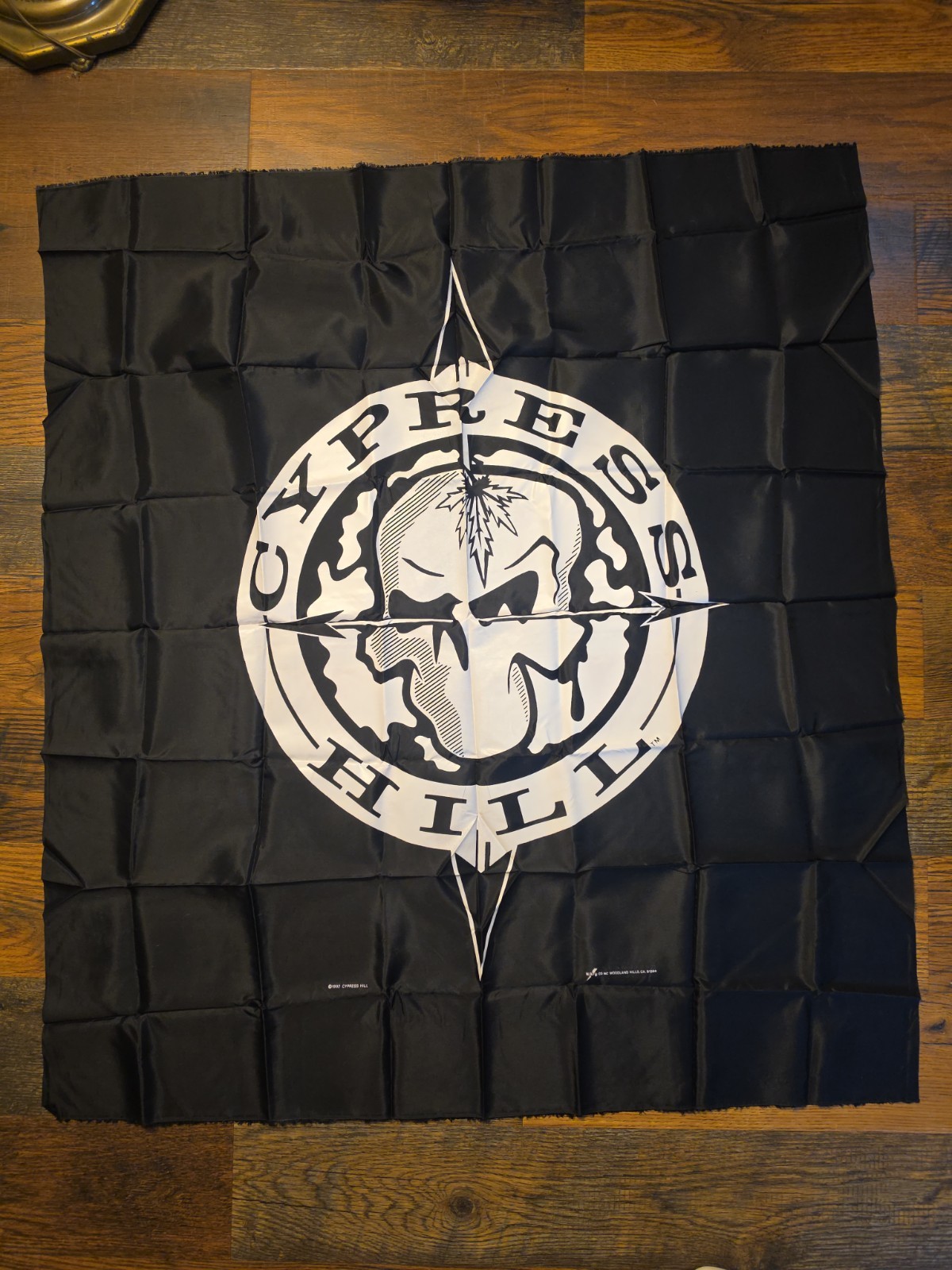 Vintage 1997 Cypress Hill Nikry Skull Logo Fabric Banner 39x44 NOS Rare