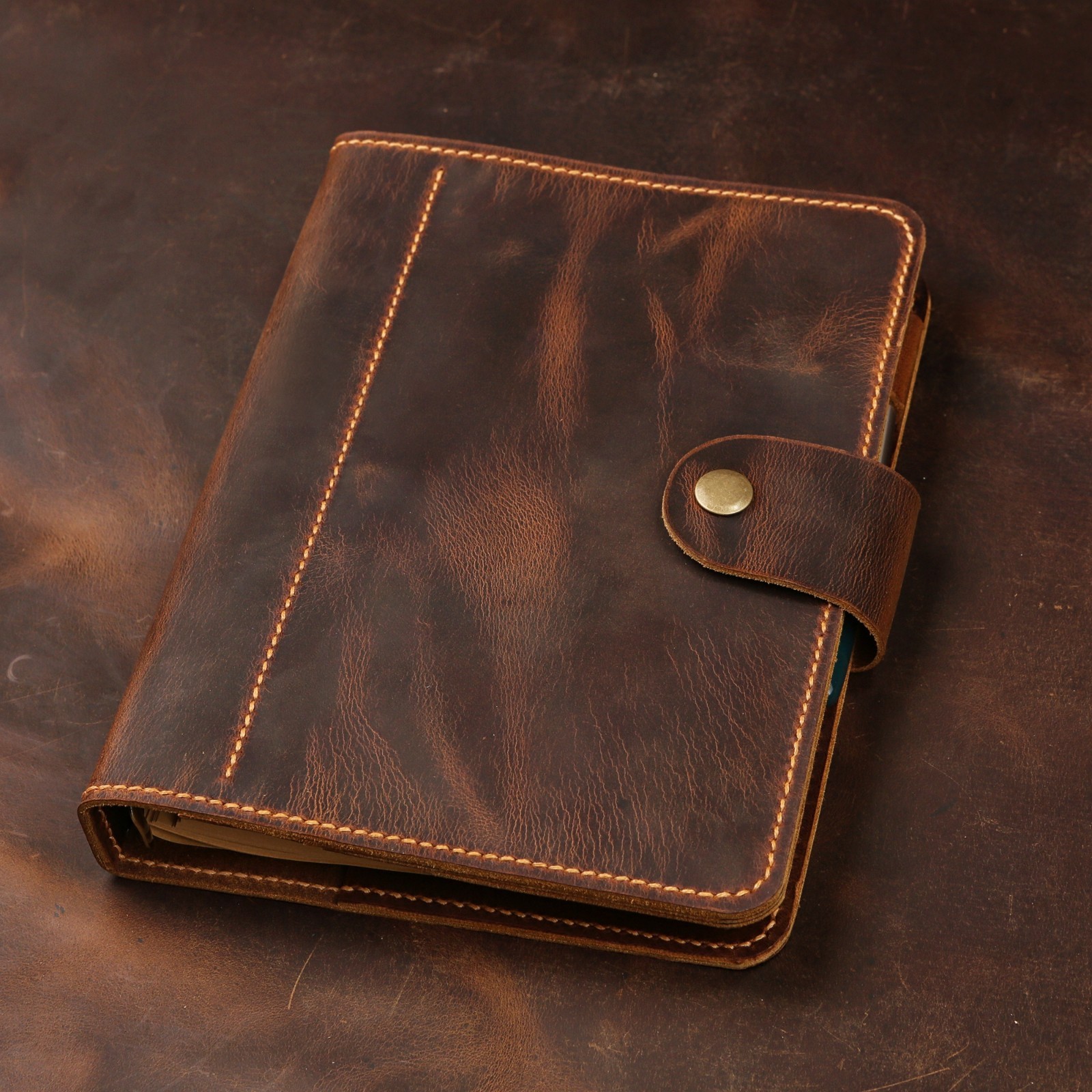 Refillable Genuine A5 Leather binder Diary Travel Journal