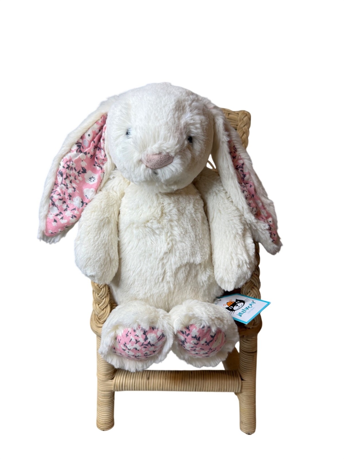Jellycat Medium Blossom Cherry Bunny Plush Floral Ears & Feet 12\