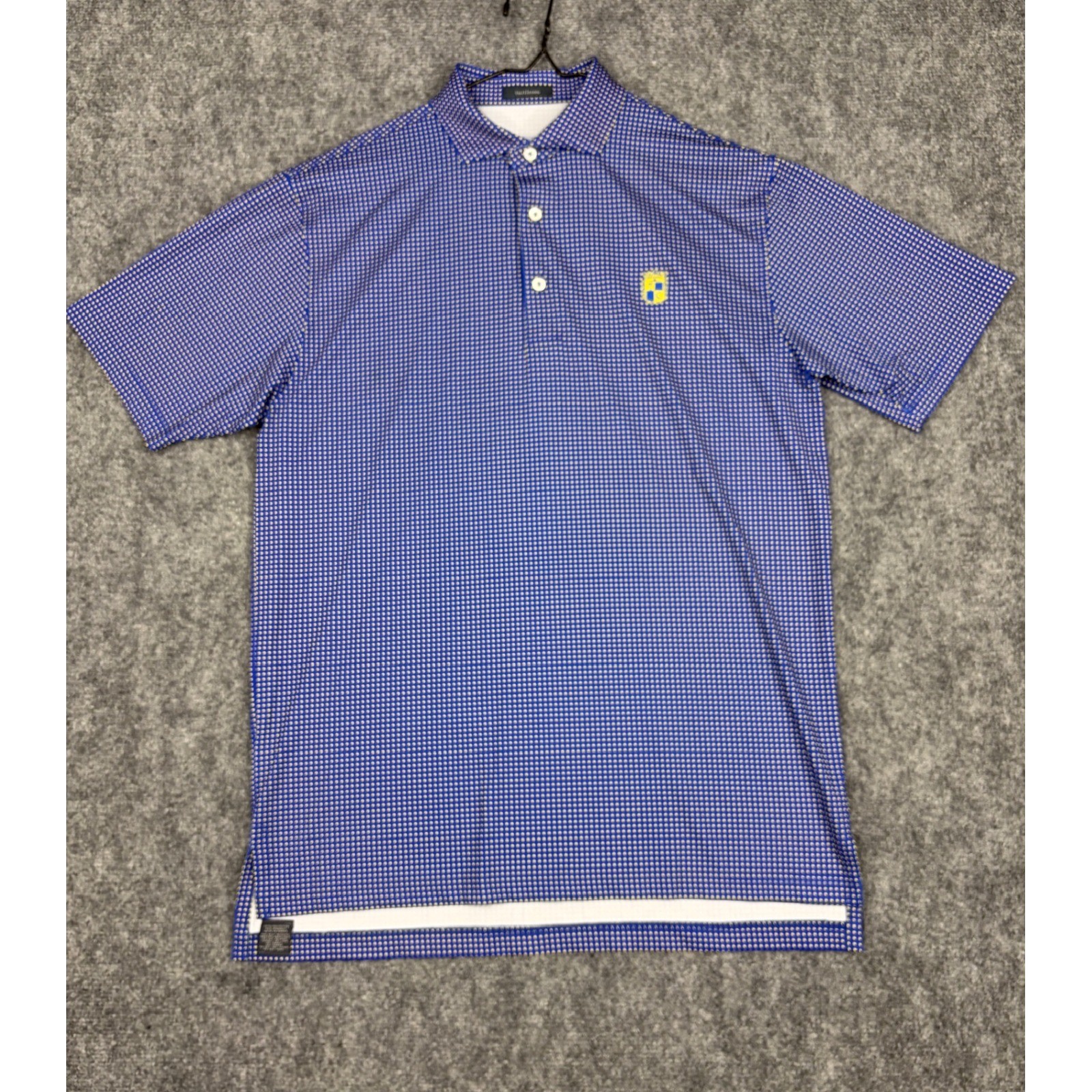 Turtleson Mens Blue Yellow Geometric Performance Golf Polo Shirt Size M TC Logo Turtleson Mens Blue Yellow Geometric Performance Golf Polo Shirt Size M TC Logo