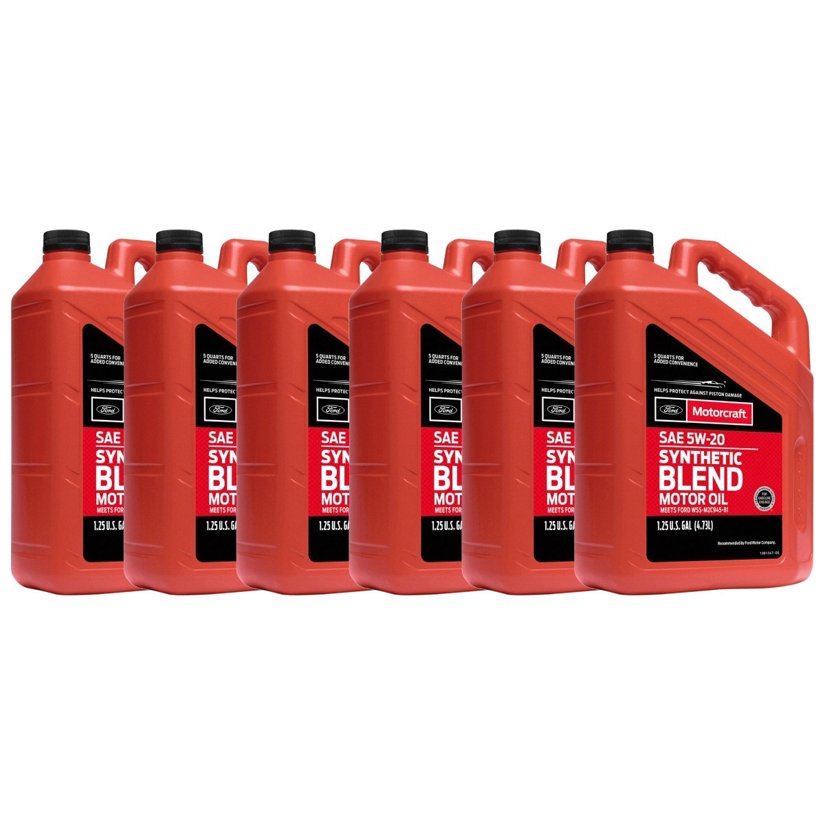 Motorcraft XO5W205Q3SP Premium Synthetic Blend SAE 5W-20, 5 Quart (Pack Of 6)