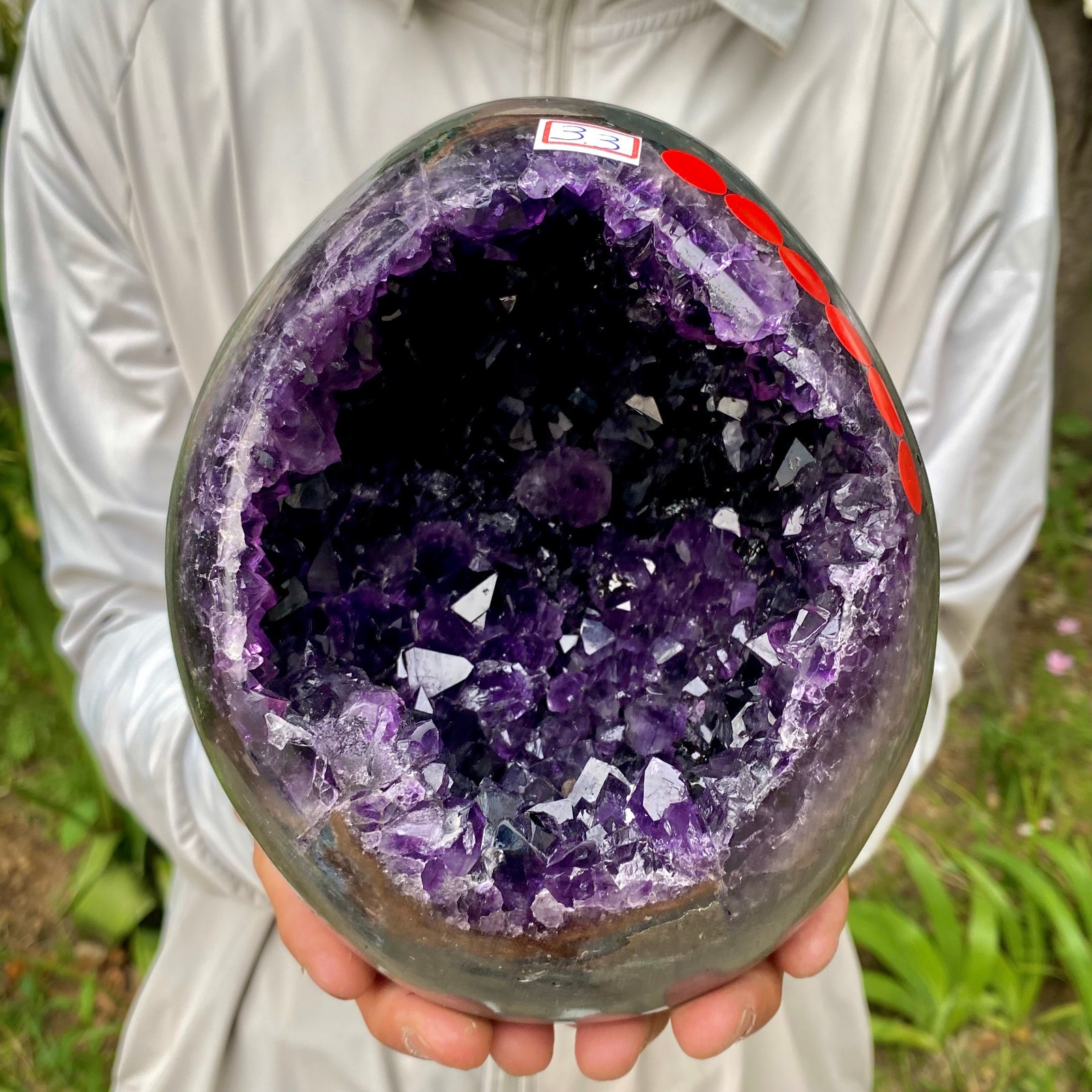 7.25LB Natural amethyst Dinosaur egg Quartz Crystal specimen healing