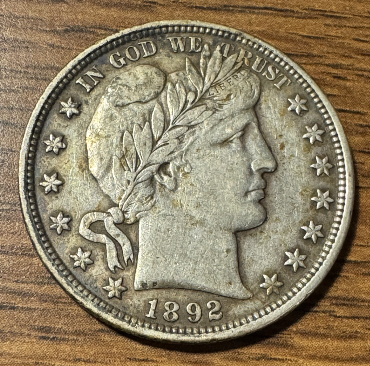 1892 Barber Half Dollar XF+
