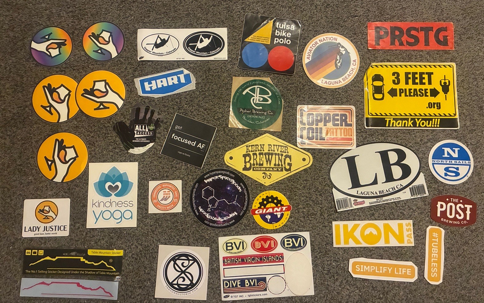 VTG & Modern Sticker Lot (32 Pc) Ski, Bike, Brewery, Outdoor & Lifestyle Decal