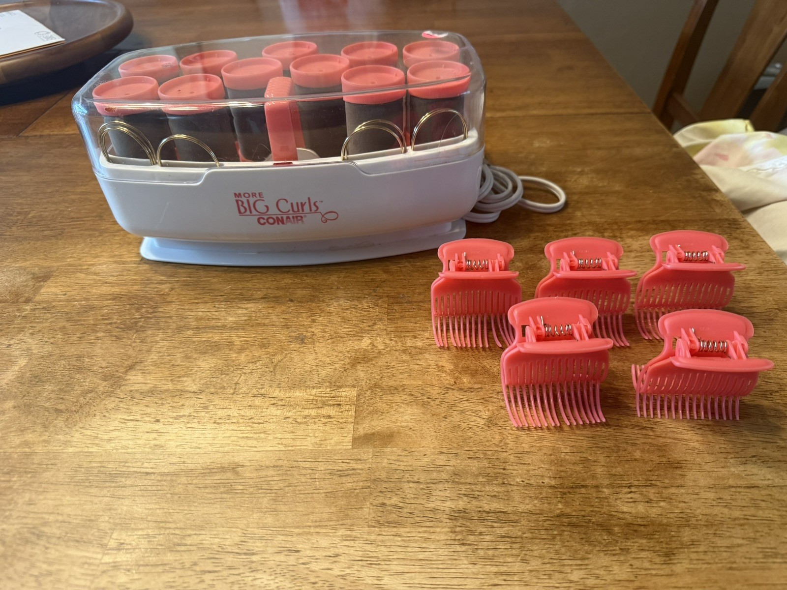 Conair More Big Curls Hot 12 Rollers Jumbo Hair Electric CHV12N with clips 