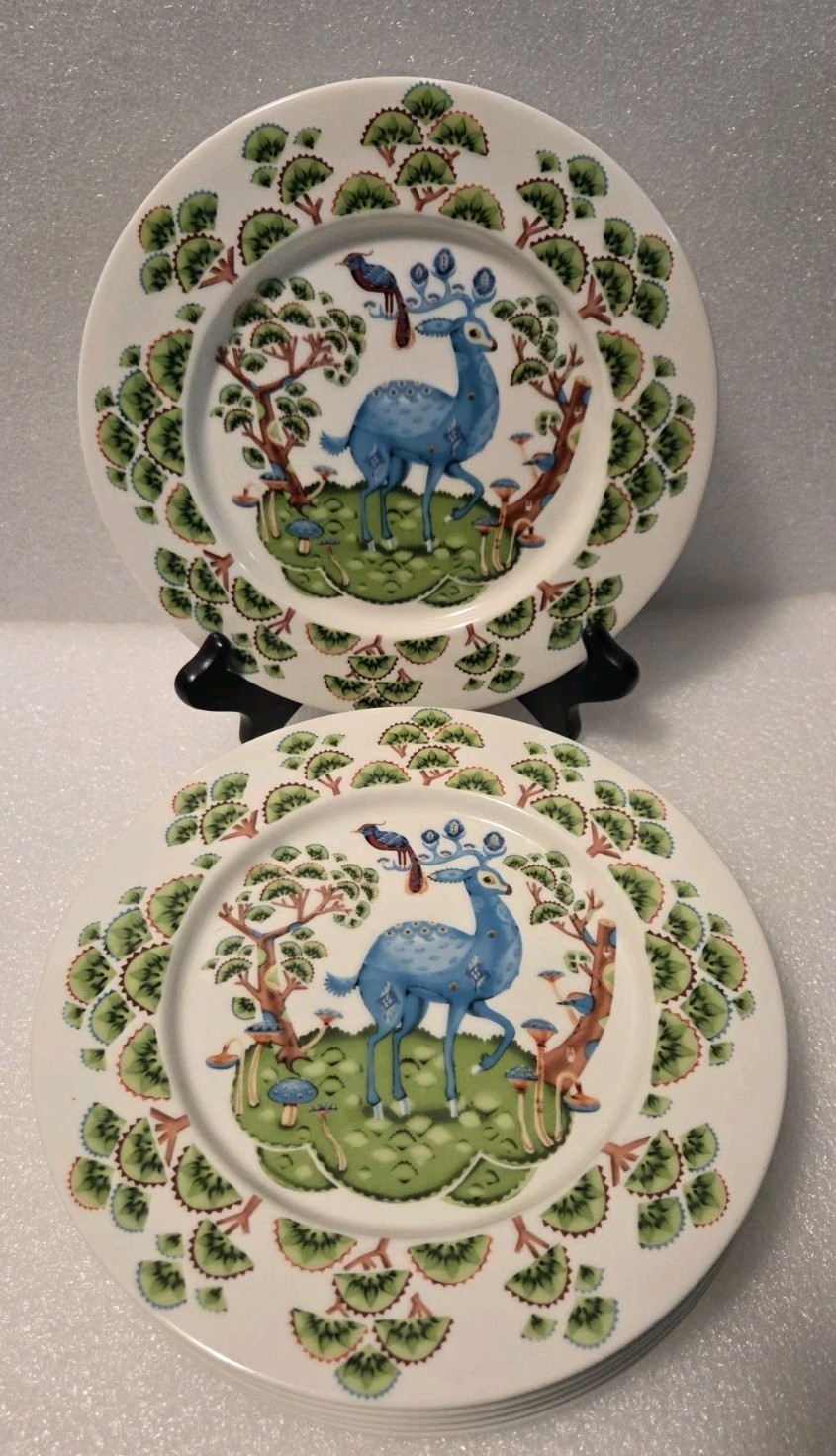 Set 6 Iittala Satumetsa Salad Plates Klaus Haapaniemi- Retired/Rare