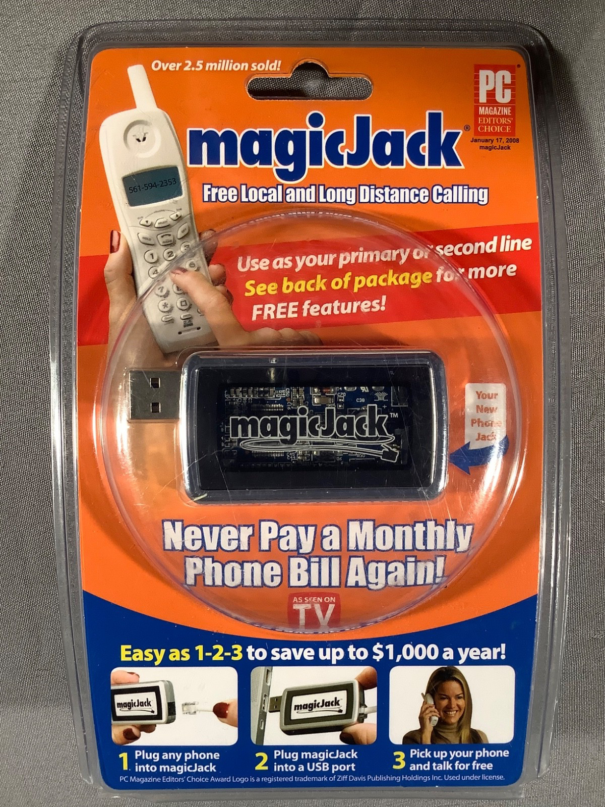 NEW Magic Jack VoIP USB device for Free Local & Long Distance Calling MagicJack