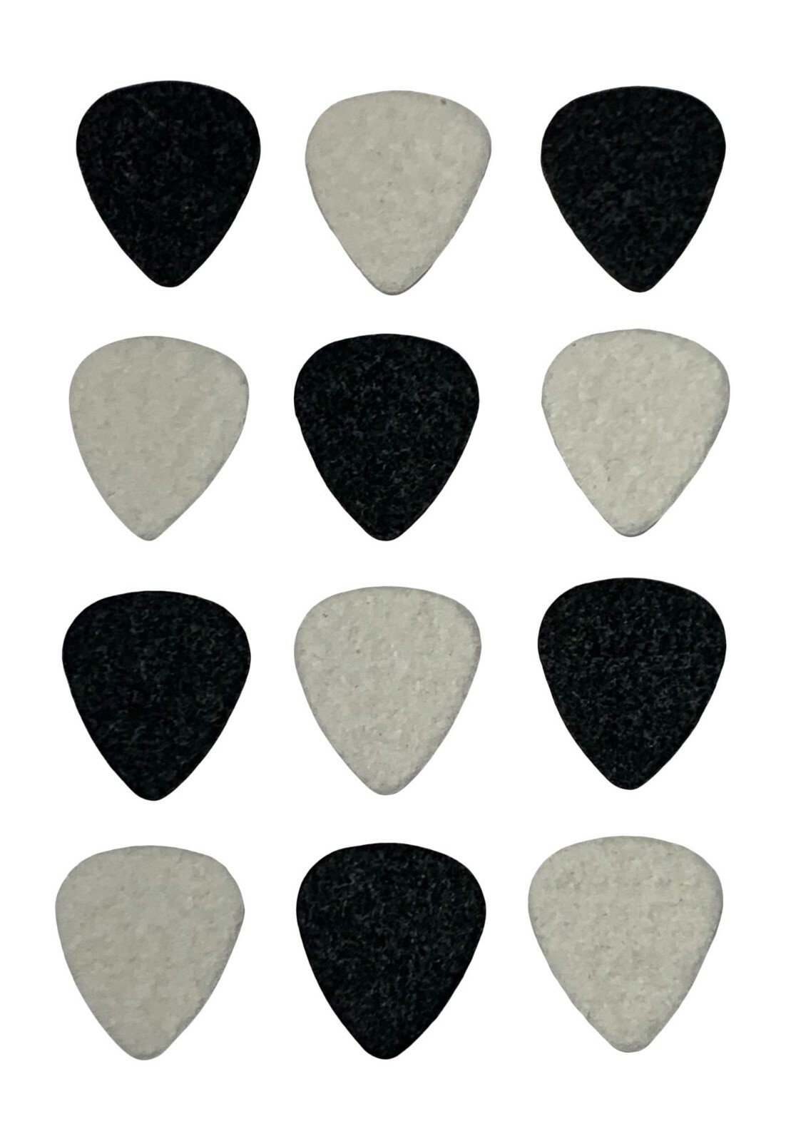 Felt Picks for Ukulele, Guitar, and Bass 12 Pack Pick Natural and Black