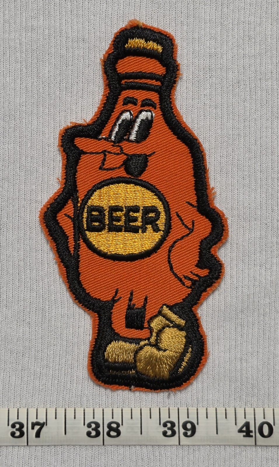 Vintage 1970s Beer Bottle Character Patch