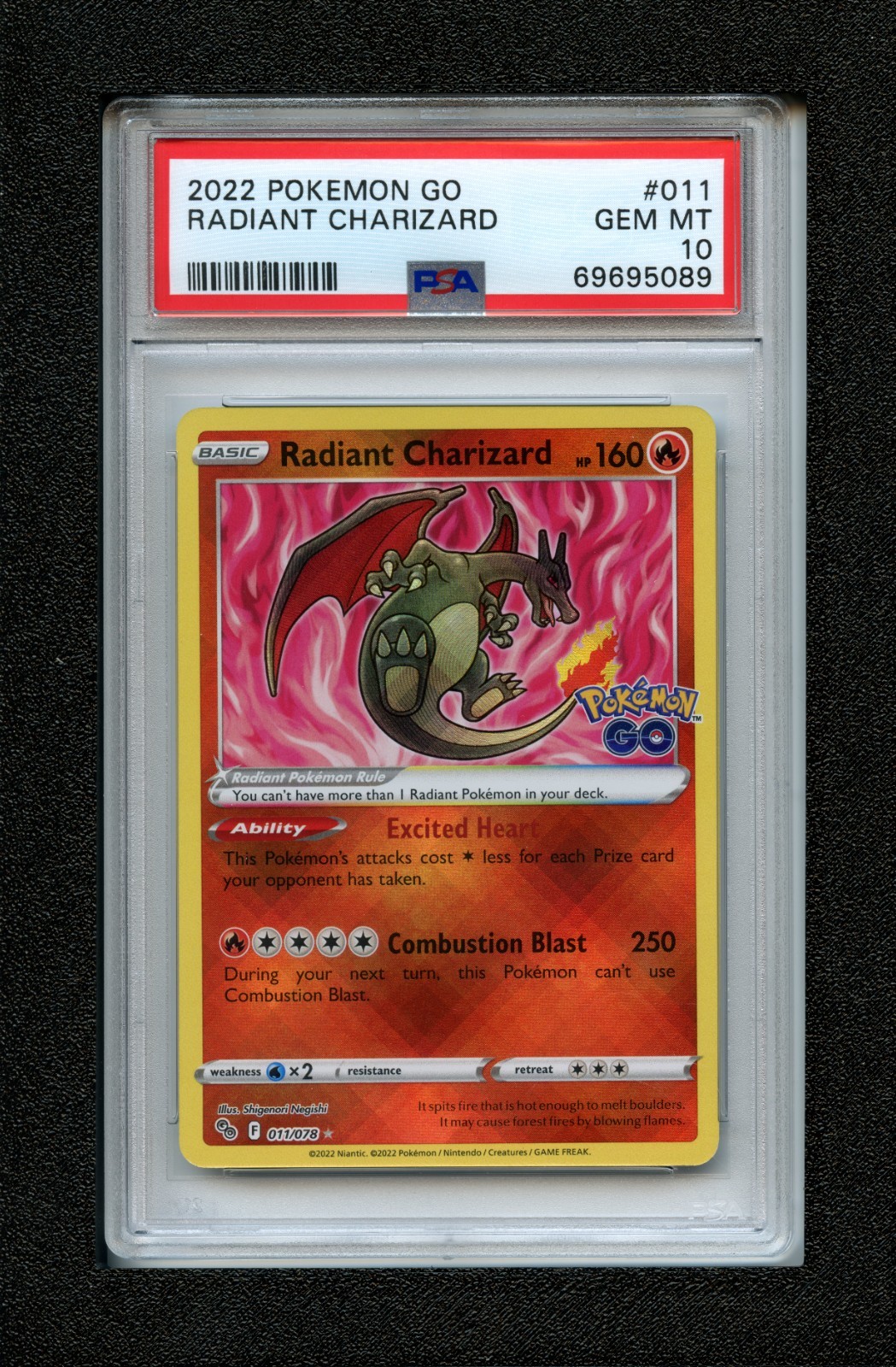 Pokemon TCG Radiant Charizard #11 PSA 10 2022 Pokemon Go