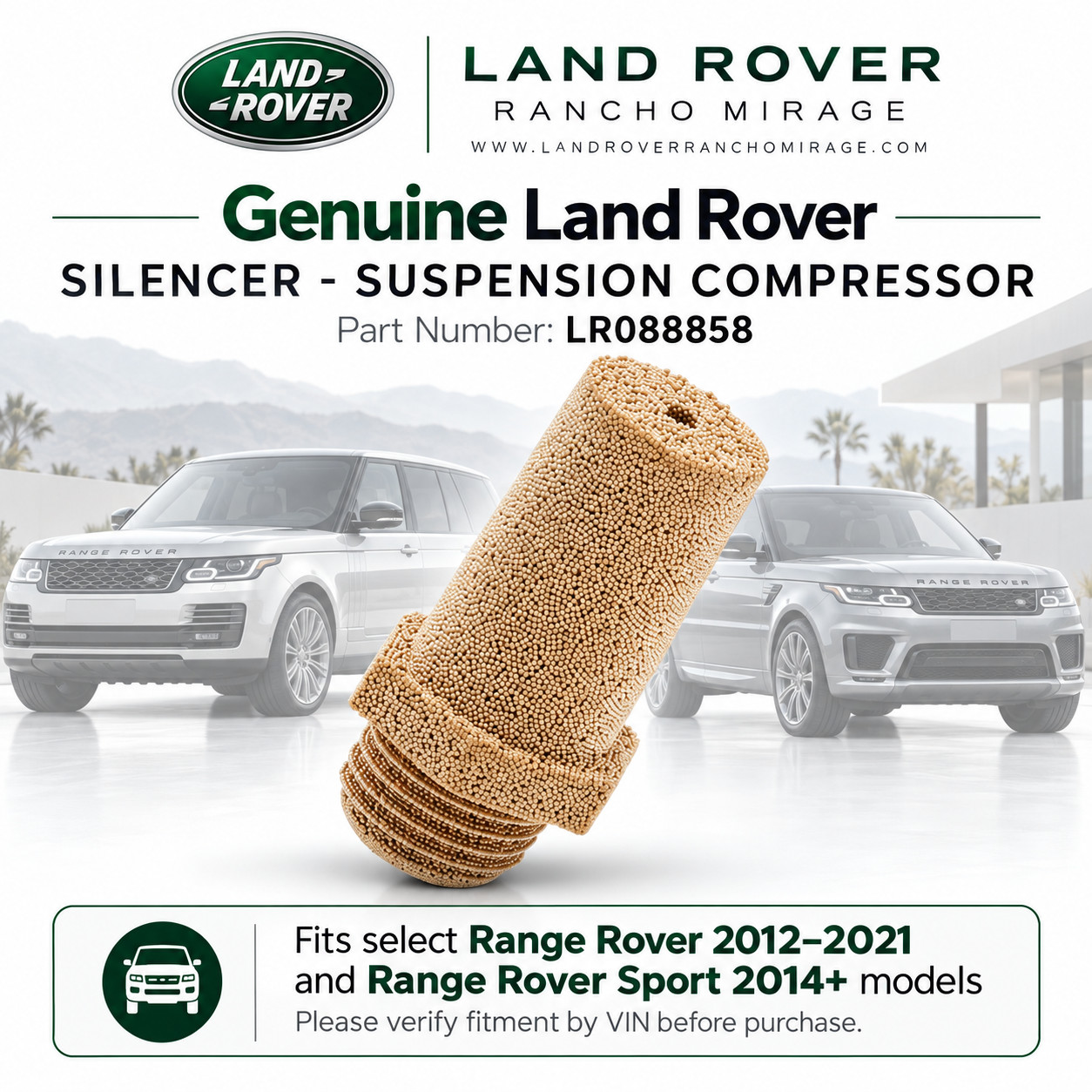 Genuine Land Rover Range Rover Sport Air Compressor Silencer LR088858 OEM Genuine Land Rover Range Rover Sport Air Compressor Silencer LR088858 OEM
