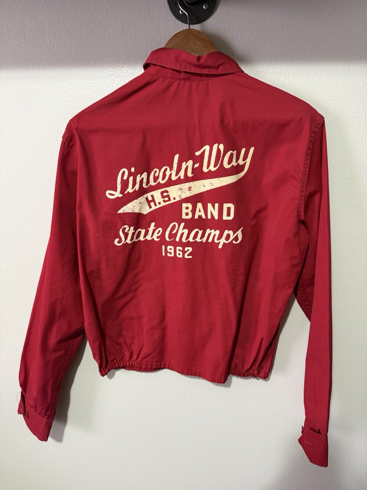 Vintage 1960s Champion Jacket Red Lincoln Way Illinois Band Size Small Rare