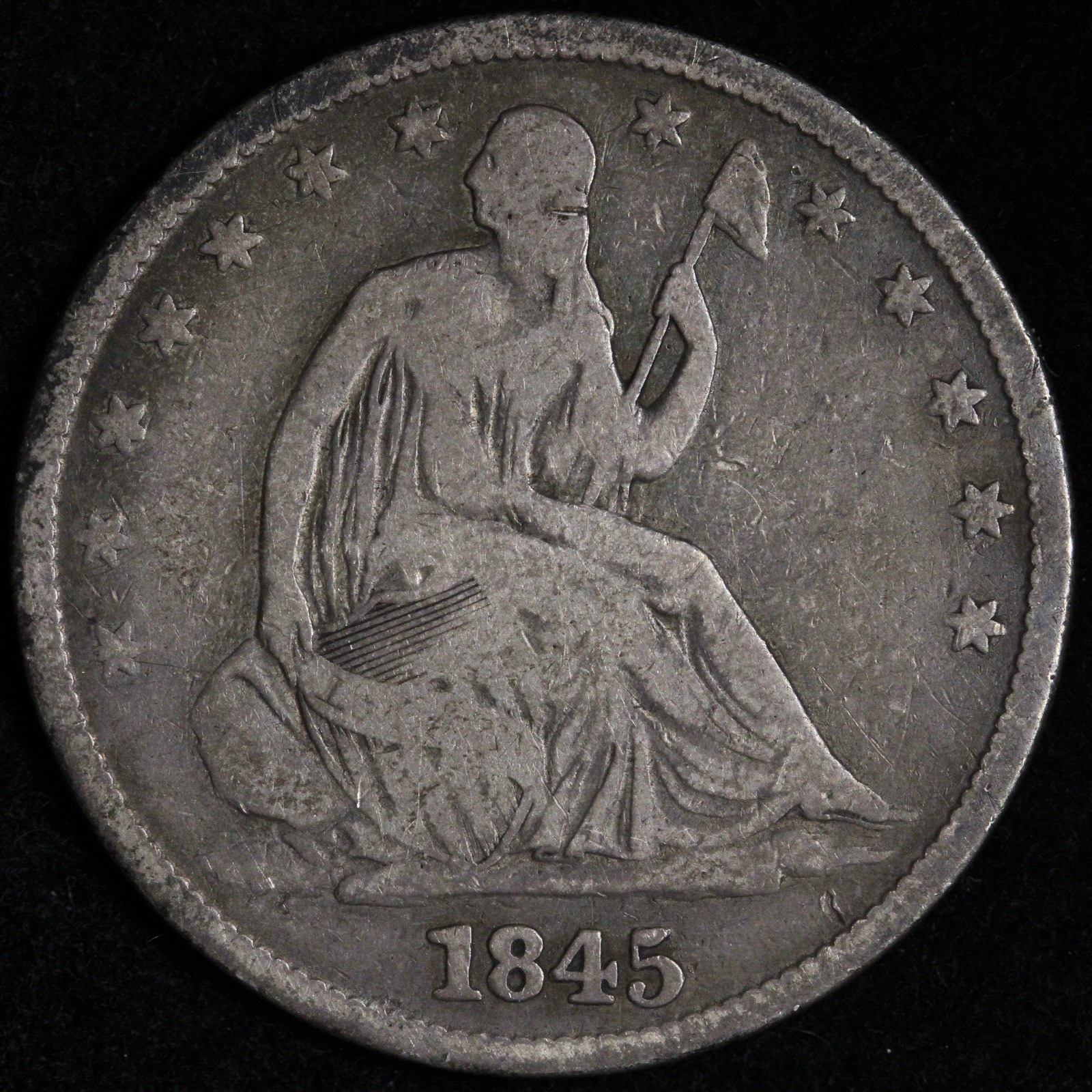 1845-O Seated Liberty Silver Half Dollar FINE E319 SWQPM