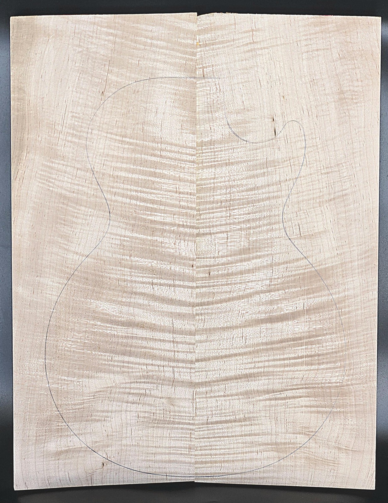 Carve Top 4A Curly Maple-Glued Up-Discounted-Flaw (20-1/2\ Carve Top 4A Curly Maple-Glued Up-Discounted-Flaw (20-1/2\