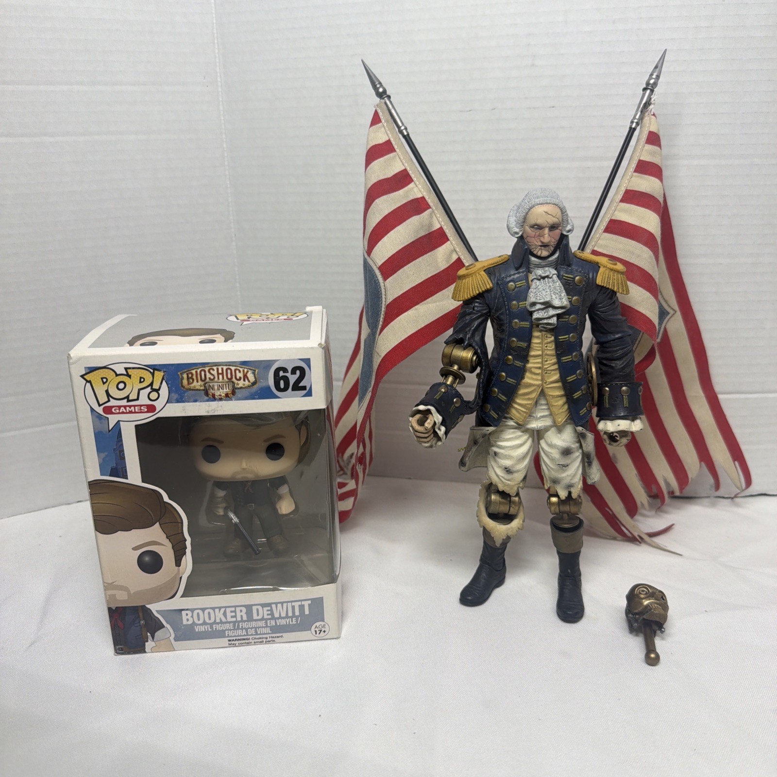 BioShock Infinite Lot: Funko Pop Booker DeWitt & NECA Motorized Patriot w/ Flags