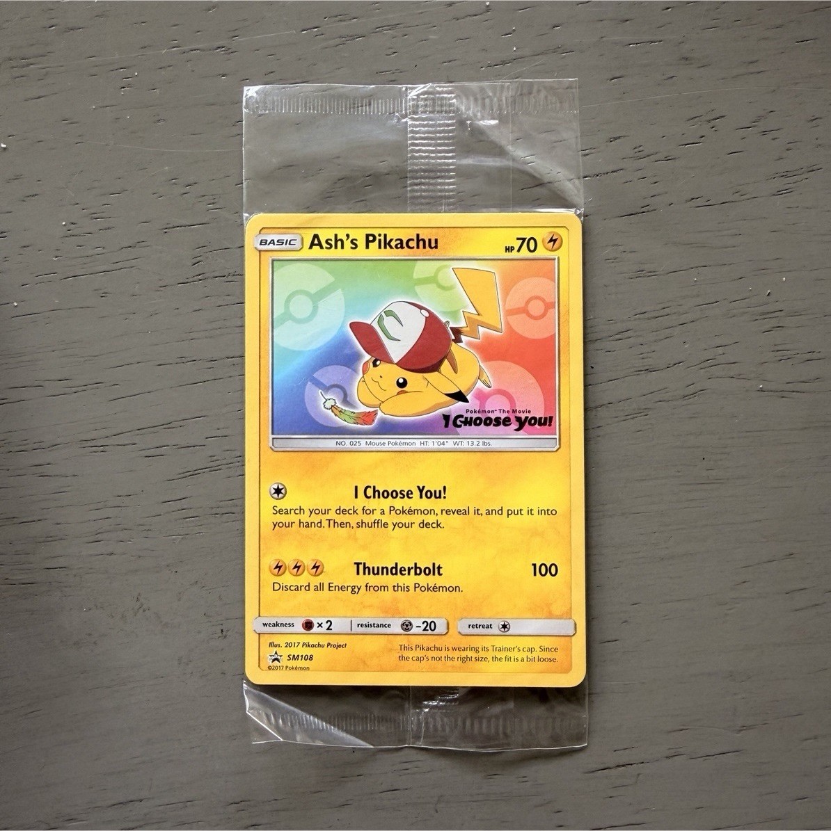 The Pokémon Company Ash's Pikachu SM108 SM Promo Holo Regular English 2017 The Pokémon Company Ash's Pikachu SM108 SM Promo Holo Regular English 2017