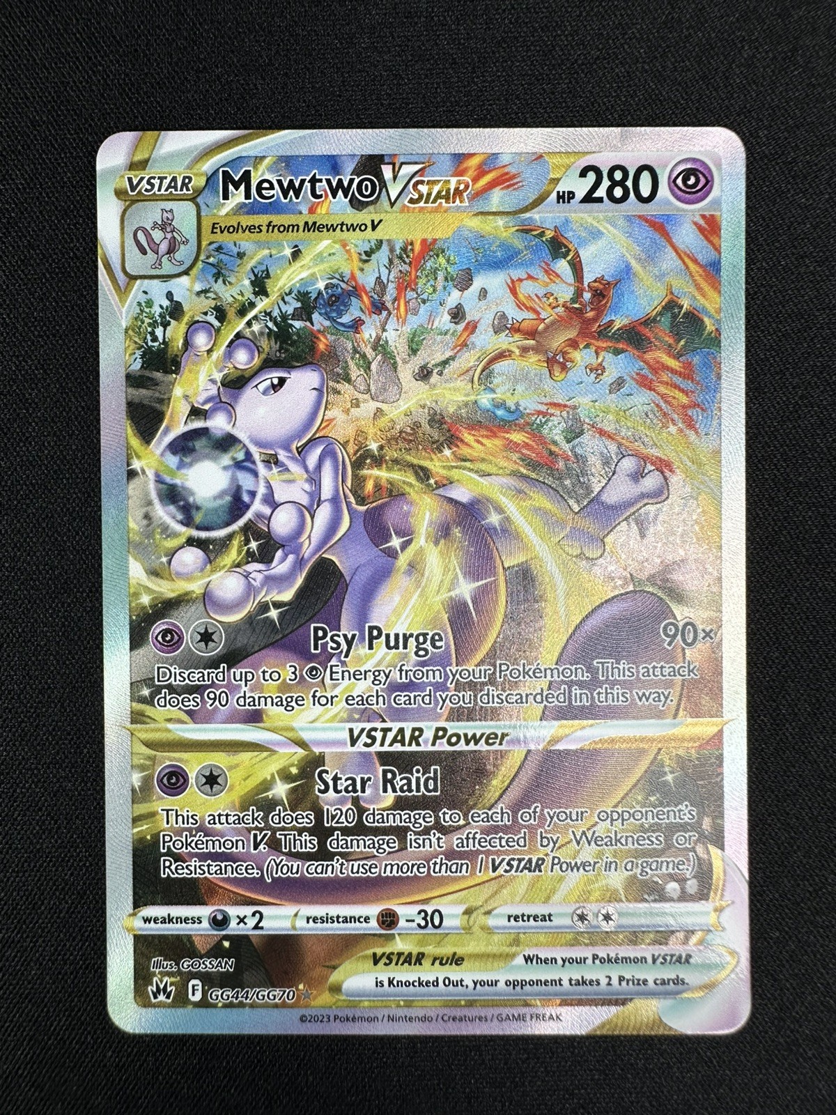 Mewtwo VSTAR GG44/GG70 SWSH: Crown Zenith: Galarian Gallery Holo Mewtwo VSTAR GG44/GG70 SWSH: Crown Zenith: Galarian Gallery Holo