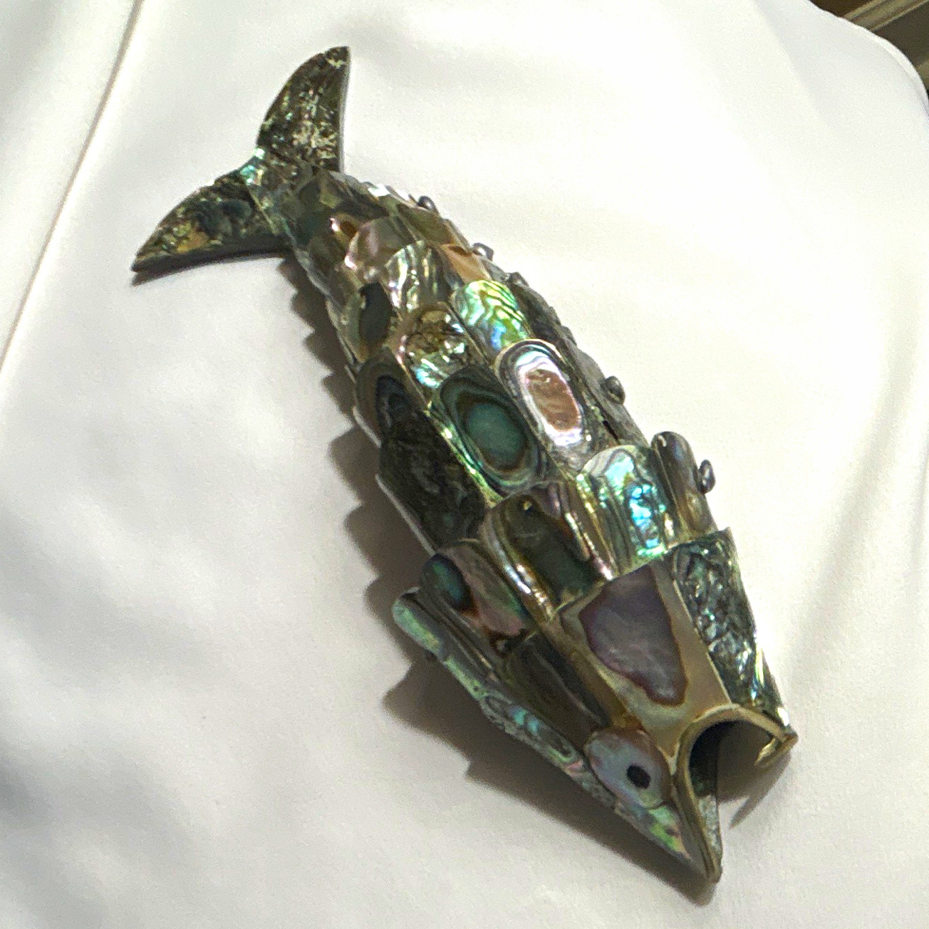 Bottle Opener RARE Vintage Mexican Abalone (Mother of Pearl) flexible joints