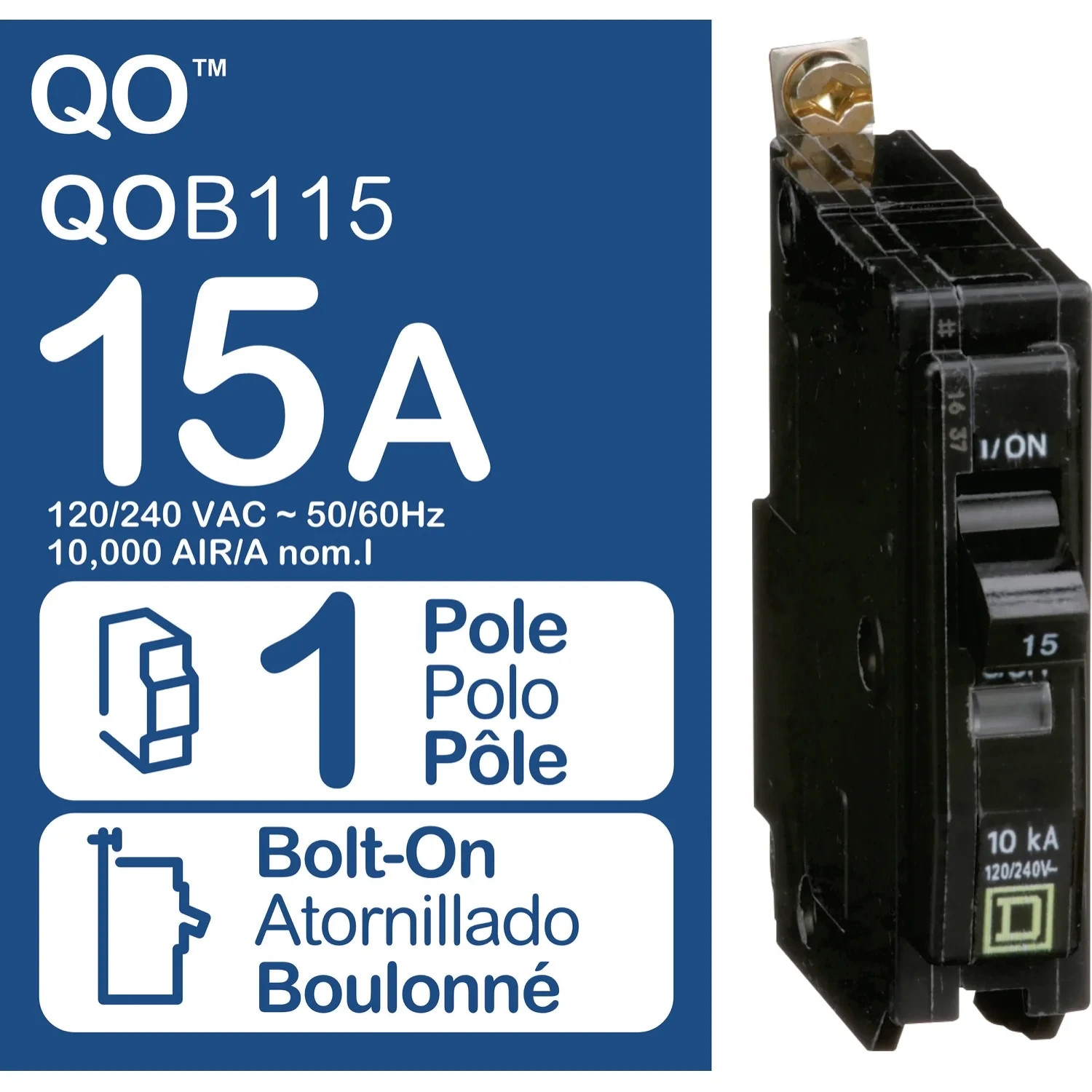 NEW Square D QOB (Bolt-On) 120/240V Circuit Breakers 1/2/3 Poles