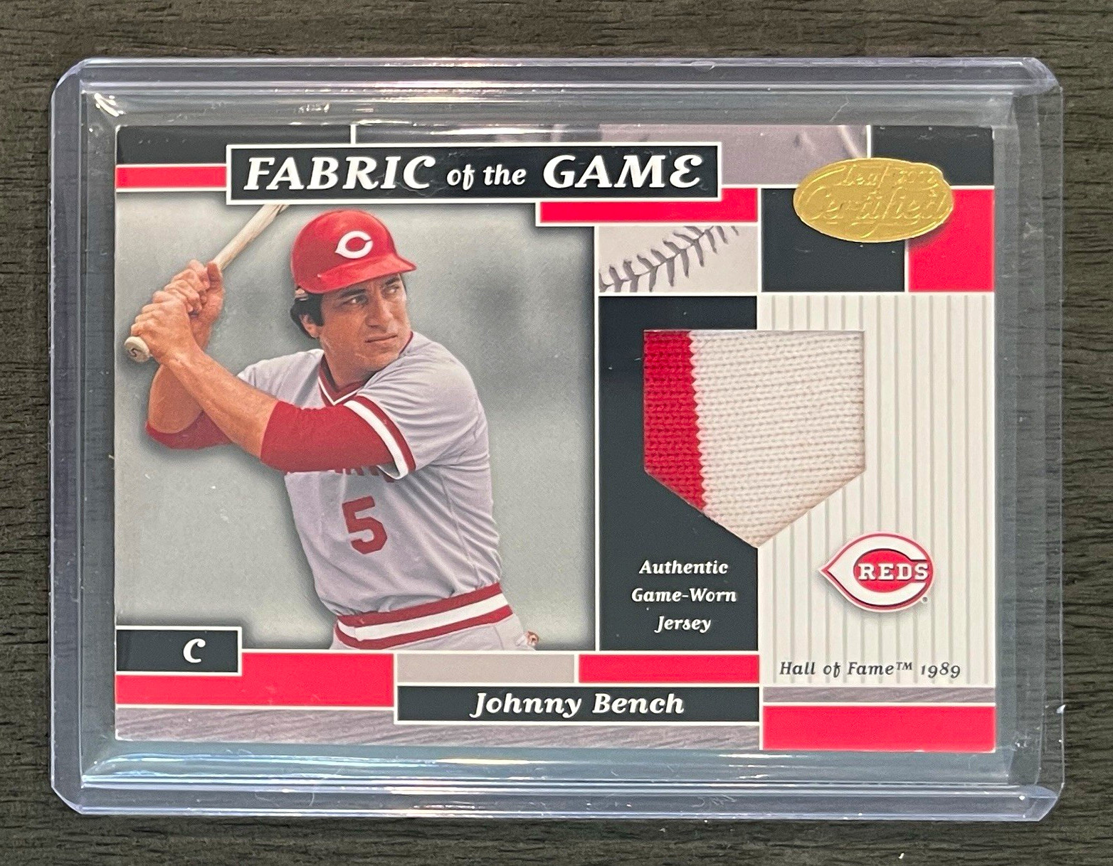 Johnny Bench 2002 Leaf Fabric of the Game Jersey Patch /20 Reds HOF MVP Rare