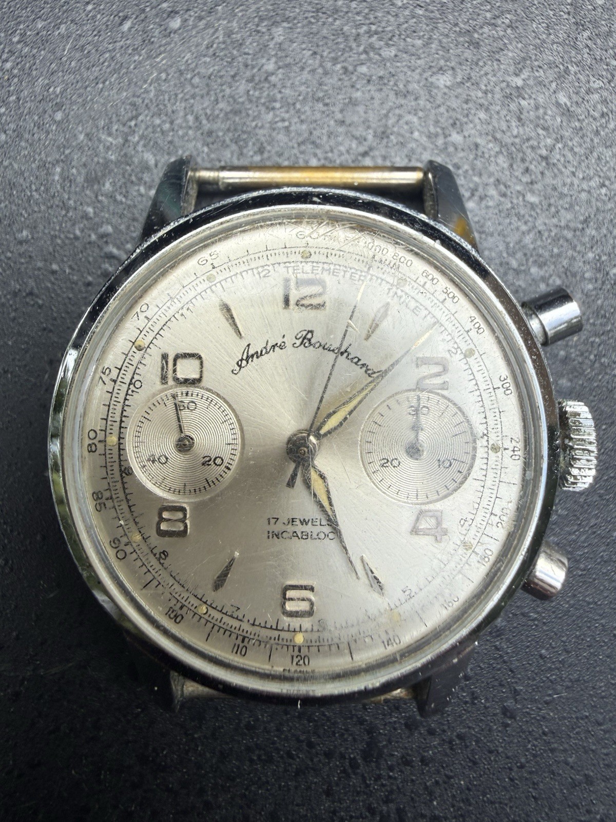 Vintage Andre Bouchard Chronograph French Belmont Incabloc Mechanical Watch