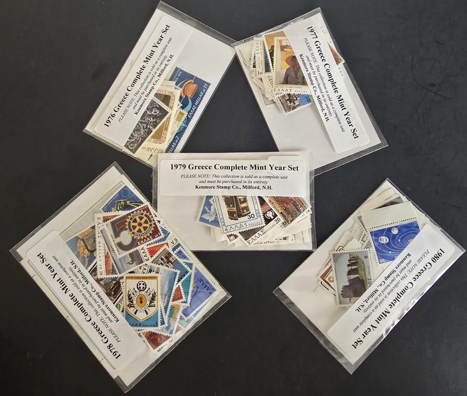 Joystamp: Unopened 1976-80 Greece 5 Year FULL YEAR SET OF STAMPS MNH