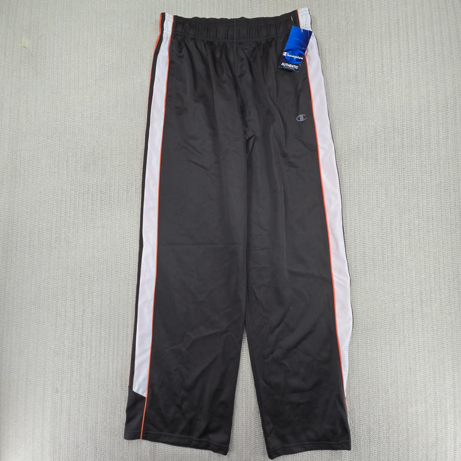 Champion Pants Mens XL Black Microfiber Side Stripe Track Athletic Gym Training