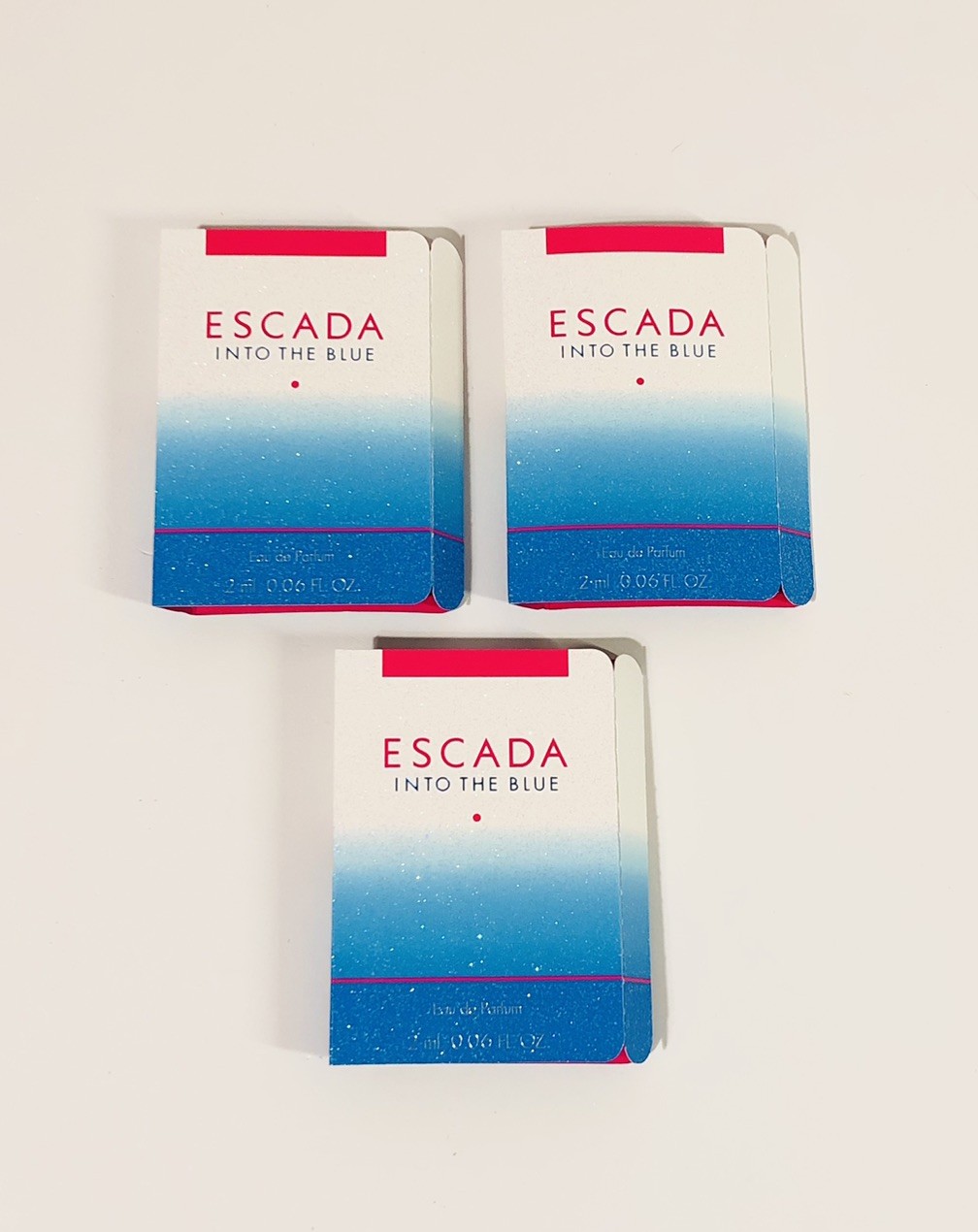 Escada Into The Blue EDP Samples 3 X .06 fl.oz / 2 ml Discontinued New Escada Into The Blue EDP Samples 3 X .06 fl.oz / 2 ml Discontinued New