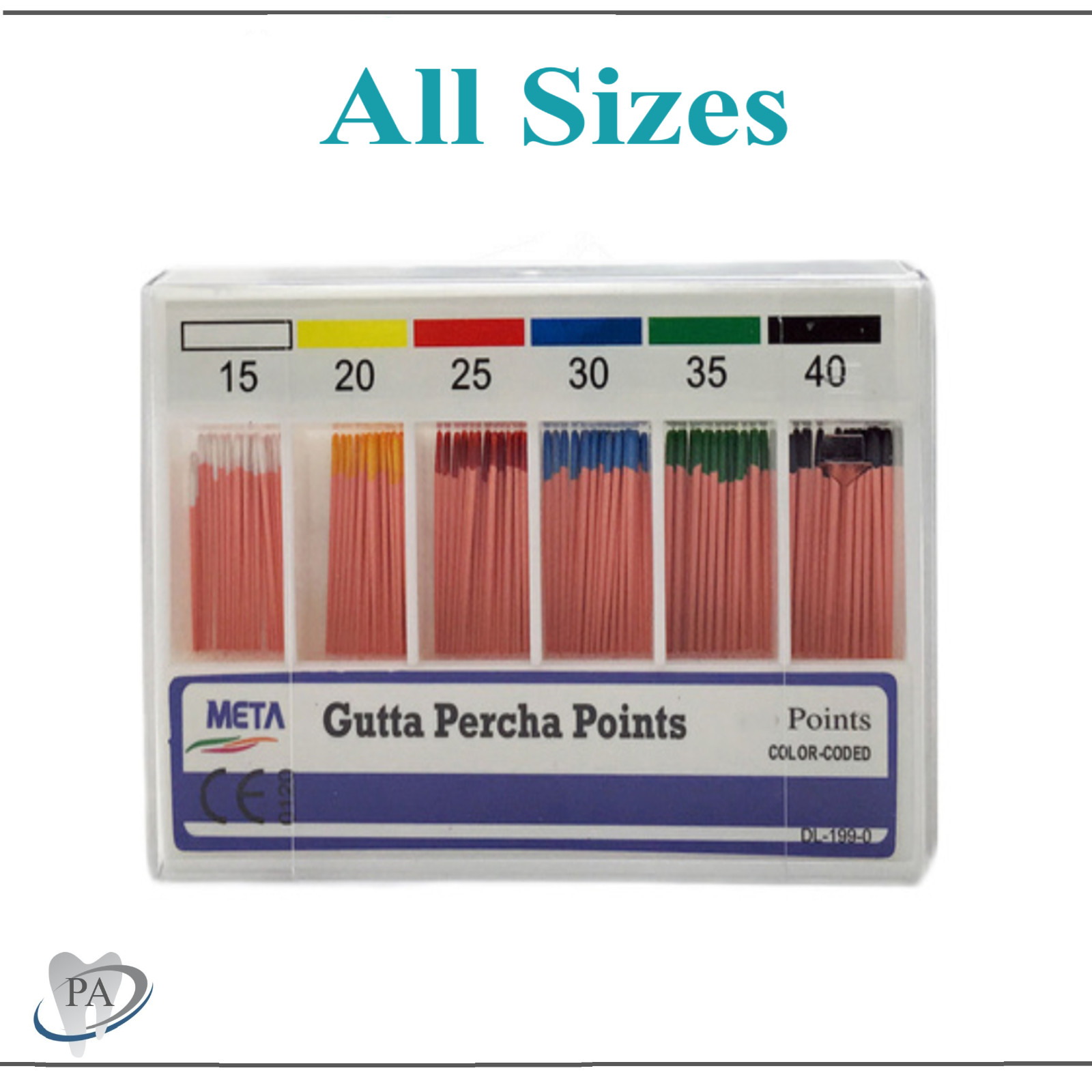 GUTTA PERCHA POINTS Taper 0.4 or 0.6, or Standart Taper, All Sizes Dental Meta 