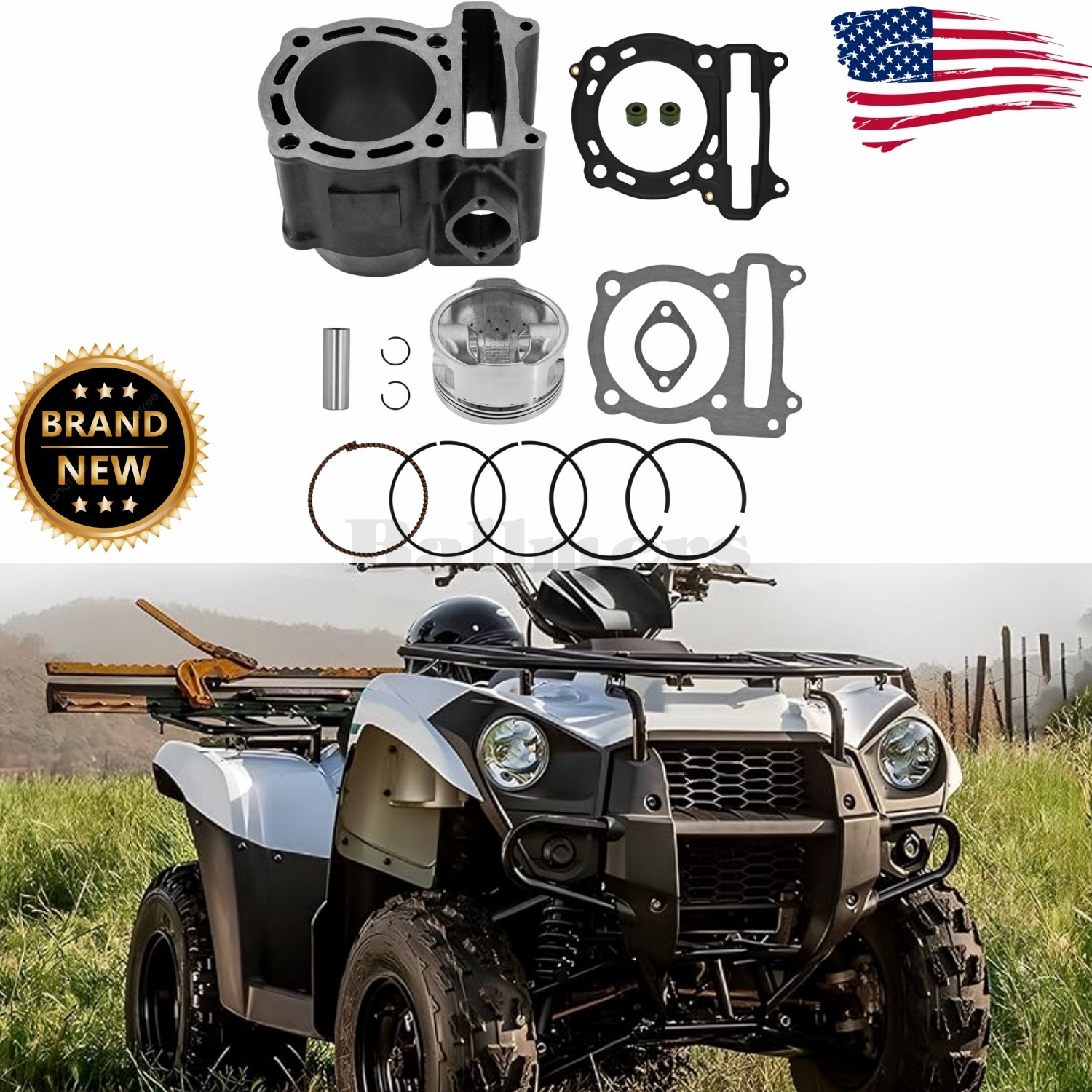Cylinder Piston Gasket Rebuild Kit For 2012-2025 Kawasaki KVF300 Brute Force 300