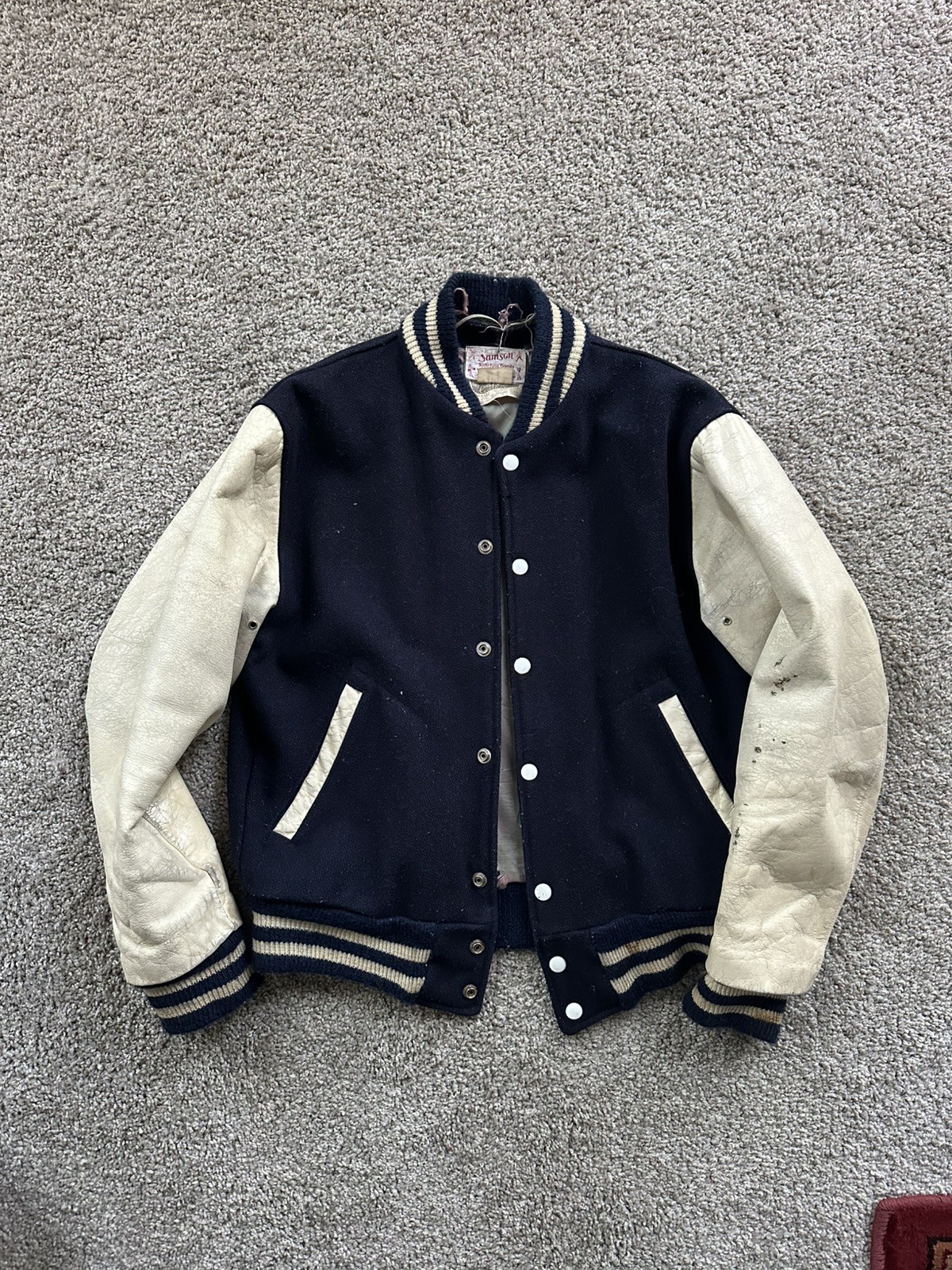 VTG 1950s 60’s Varsity Leather Jacket Wool - Heidi Slimane VTG 1950s 60’s Varsity Leather Jacket Wool - Heidi Slimane