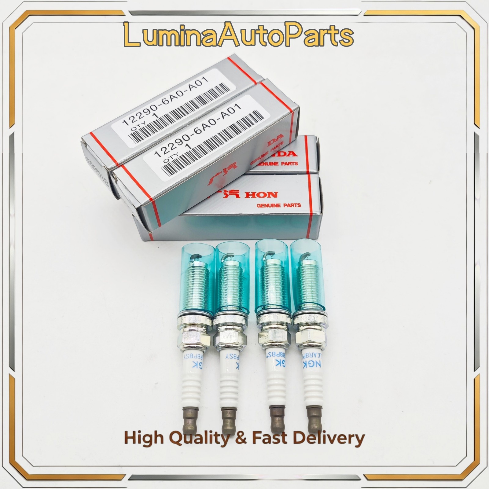 4PCS OEM NGK Laser Double Iridium Spark Plug 12290-6A0-A01 for Honda Acura New