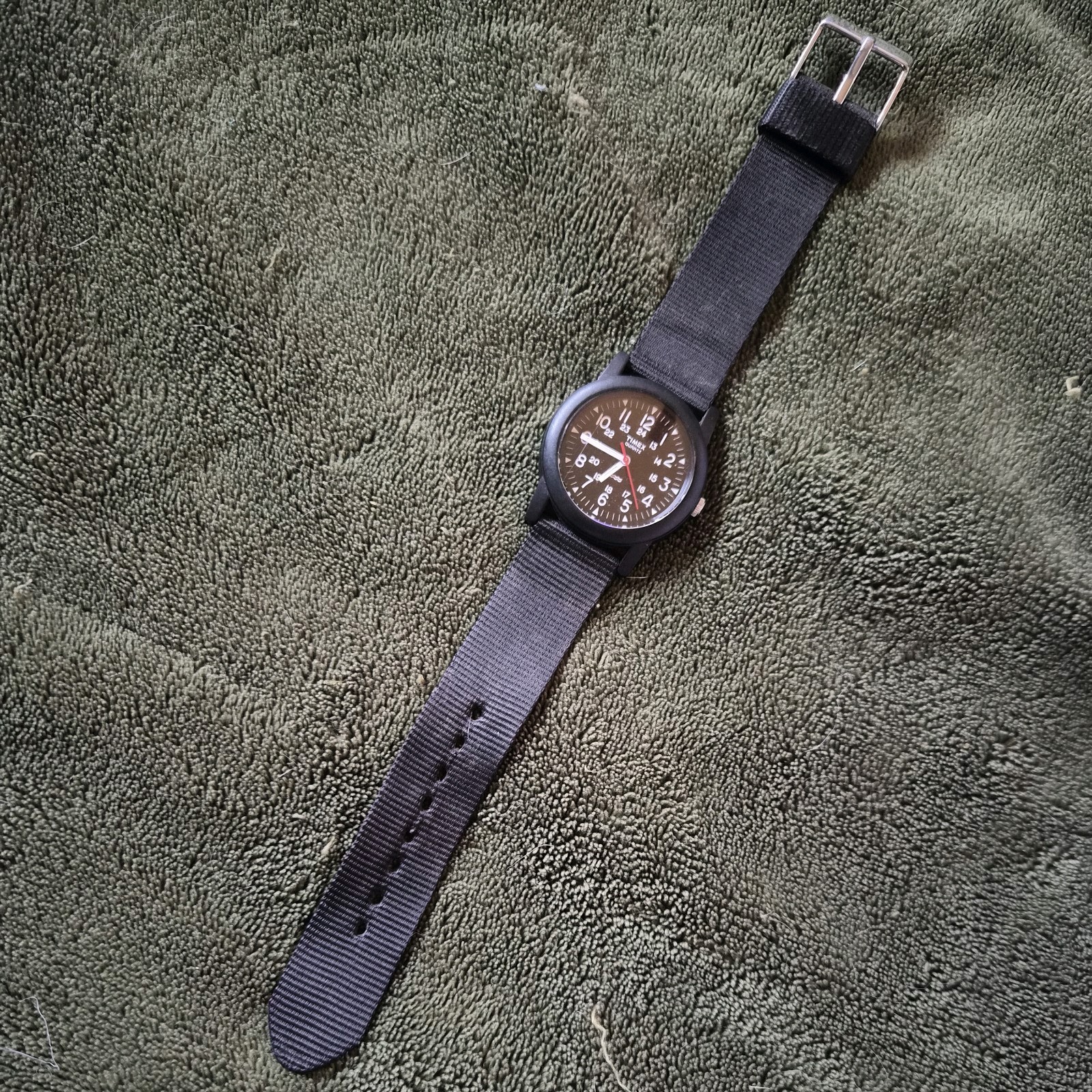 TIMEX Camper T18581 Quartz 34mm Black Military Watch Pre-owned