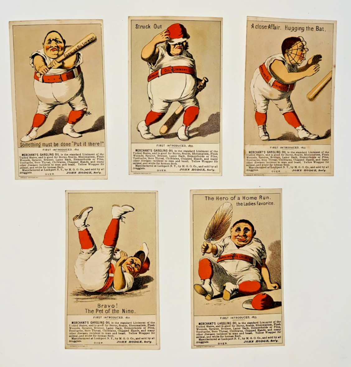 RARE 1880s H804-7 Baseball Trade Cards Merchant's Gargling Oil La NORMA SET
