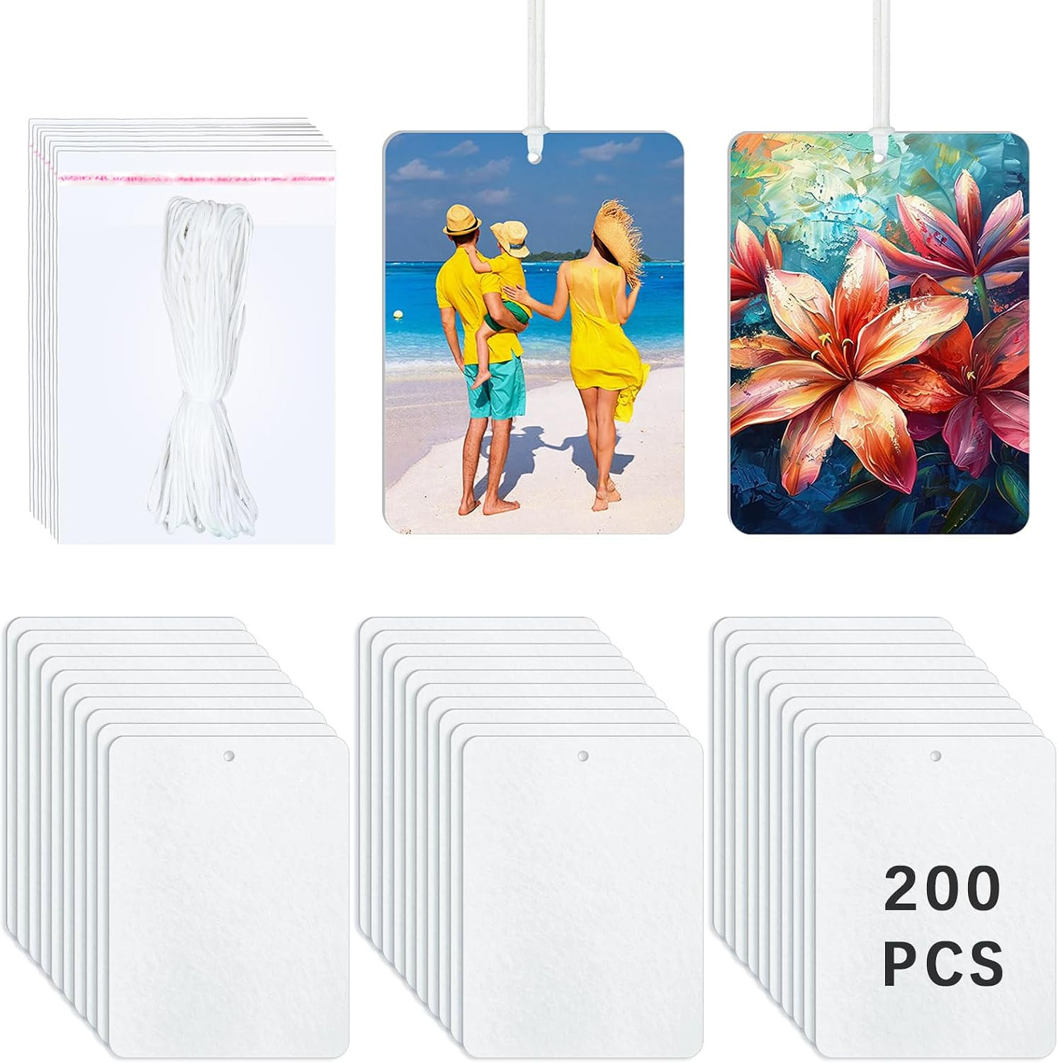 200 Pcs Sublimation Air Fresheners Blanks ,Sublimation Car Freshener Blanks with 200 Pcs Sublimation Air Fresheners Blanks ,Sublimation Car Freshener Blanks with