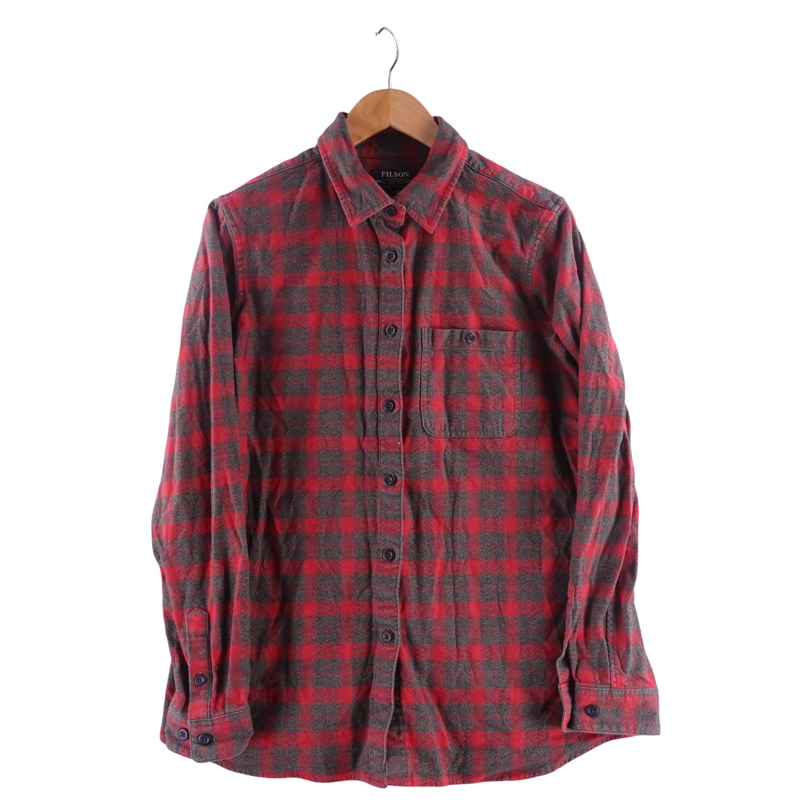 Filson Mens Large Alaskan Guide Shirt Red Grey Plaid Flannel Button Down Filson Mens Large Alaskan Guide Shirt Red Grey Plaid Flannel Button Down