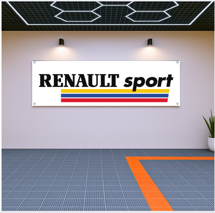 Renault Sport Racing Flag Banner – 71x24 Garage Wall Decor Gift Renault Sport Racing Flag Banner – 71x24 Garage Wall Decor Gift