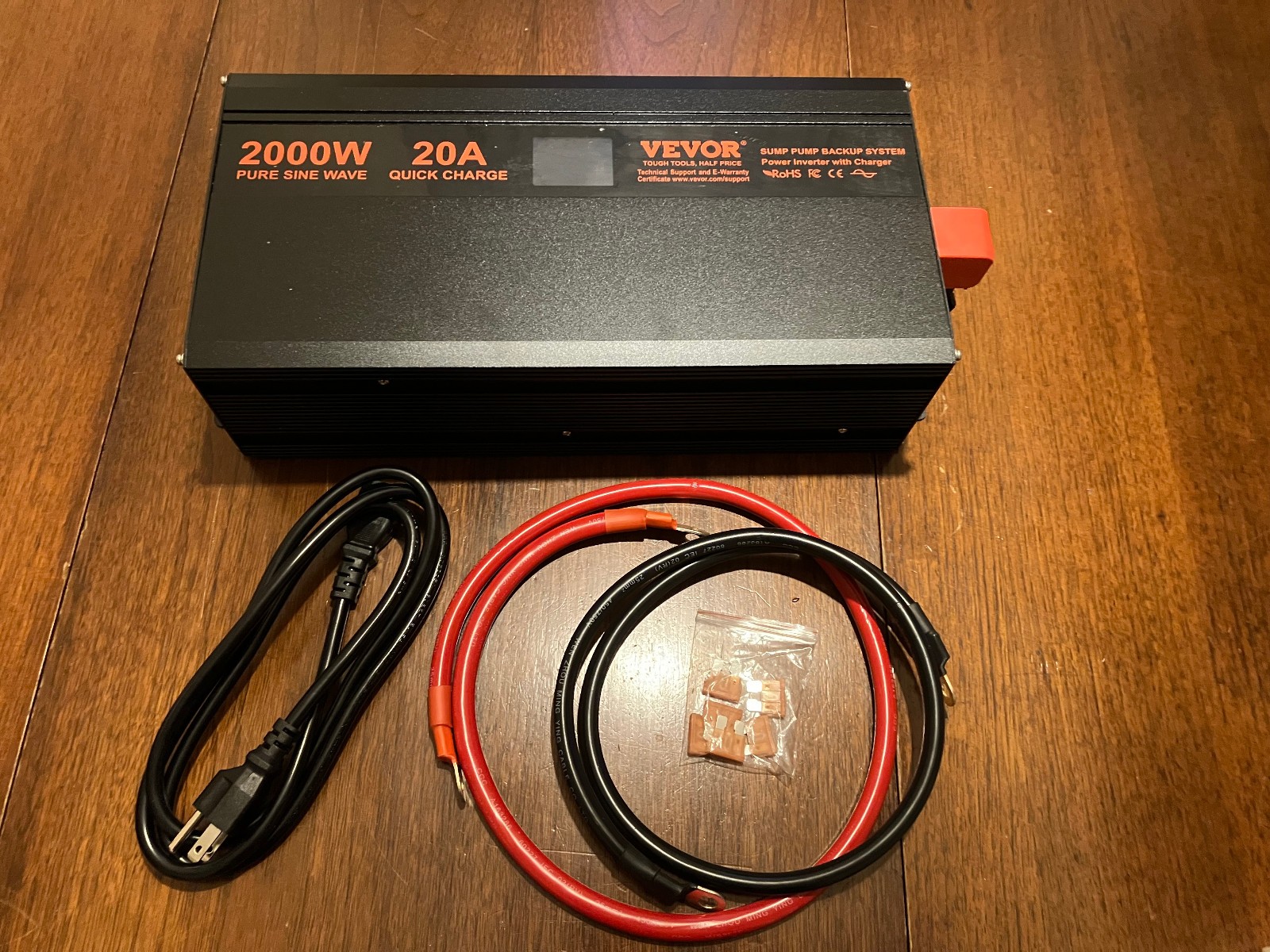 VEVOR 2000W Pure Sine Wave Sump Pump Battery Backup with LCD VEVOR 2000W Pure Sine Wave Sump Pump Battery Backup with LCD
