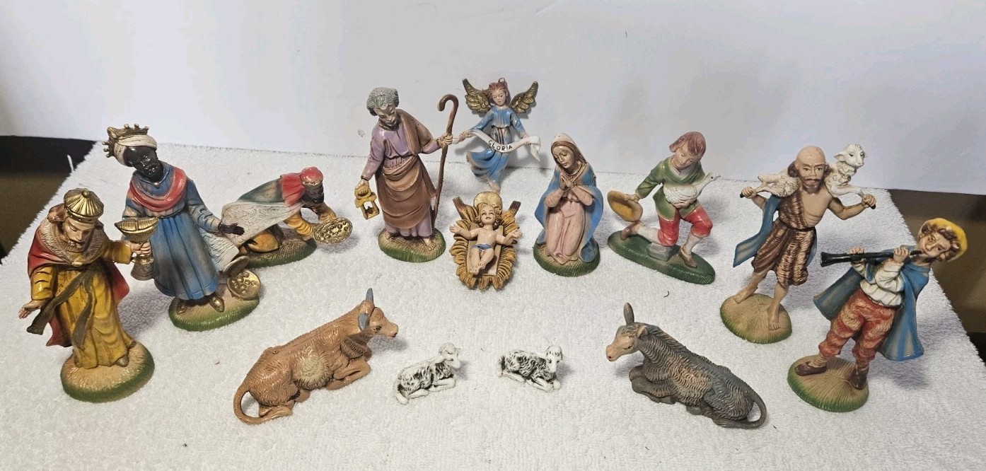 Vtg Italian Resin Nativity Figurines Set Of 14 Made In Italy Creche Figurine Vtg Italian Resin Nativity Figurines Set Of 14 Made In Italy Creche Figurine