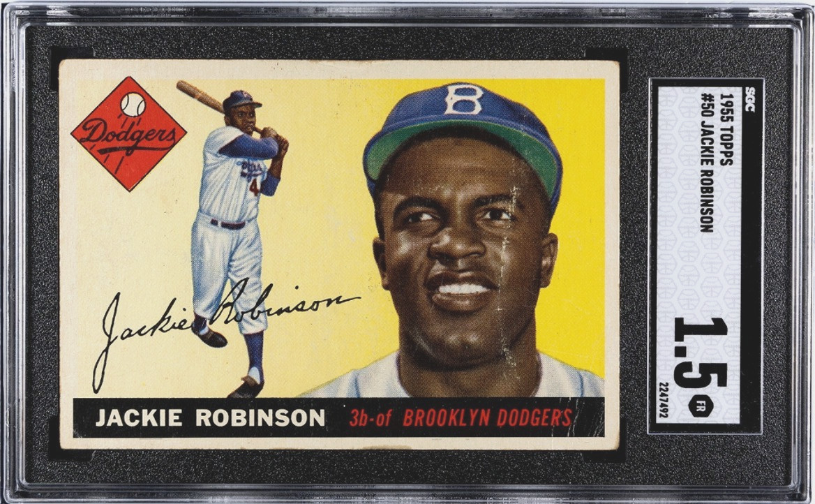 Jackie Robinson 1955 Topps SGC 1.5 CENTERED Baseball Card Vintage Graded MLB #50 Jackie Robinson 1955 Topps SGC 1.5 CENTERED Baseball Card Vintage Graded MLB #50