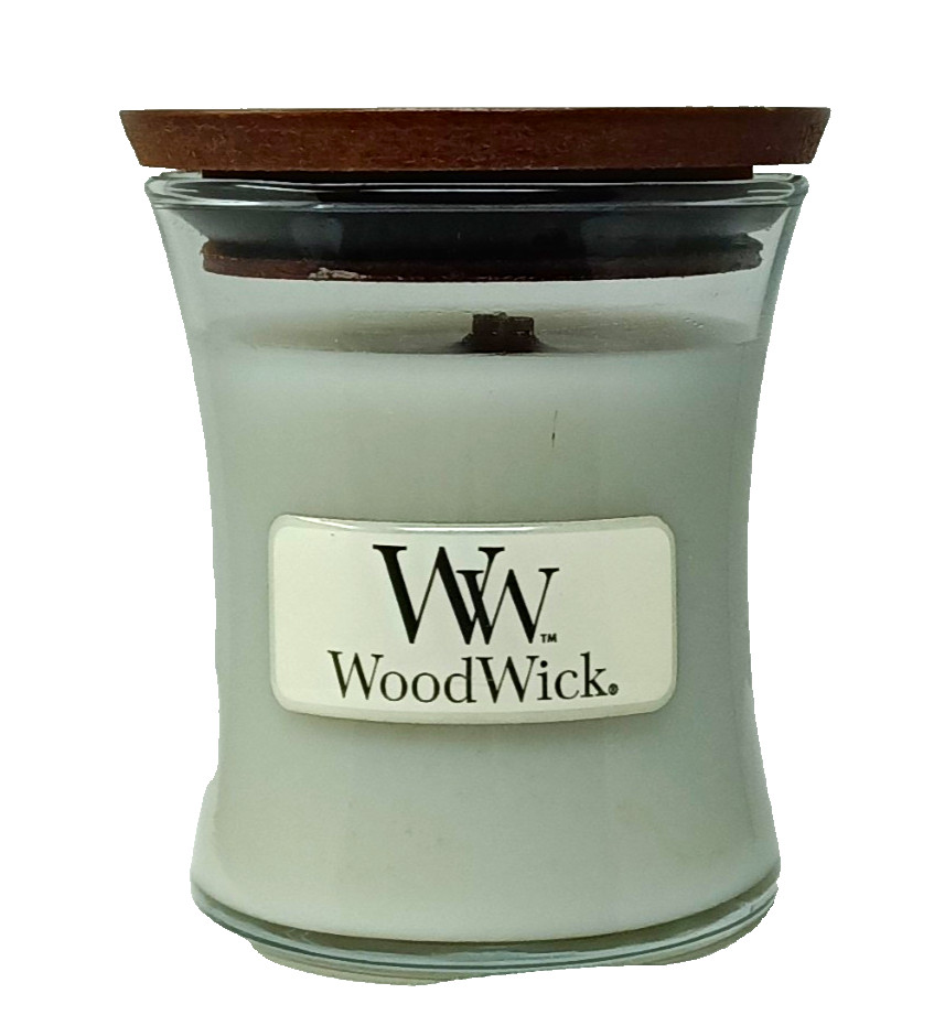 WoodWick  Campfire Marshmallow Glass Jar Candle w/ Wooden Wick & Wood Lid Small