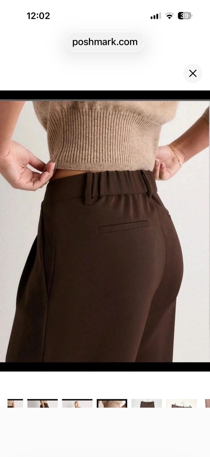 Quince Pleated Trousers Size 6 Brown