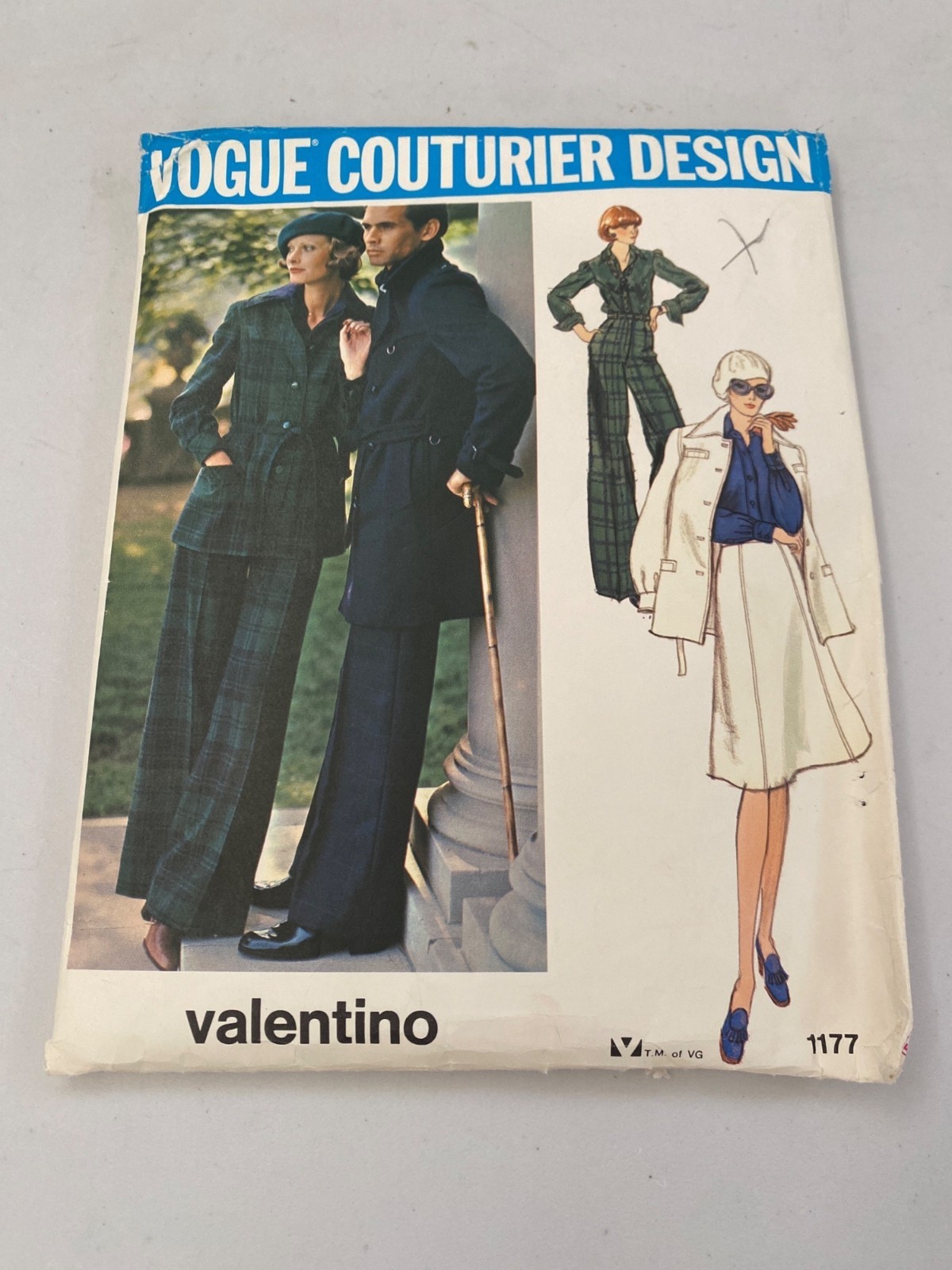 Vintage Valentino Sz 12 Sewing Pattern Vogue Jacket Pants Skirt Shirt 1177